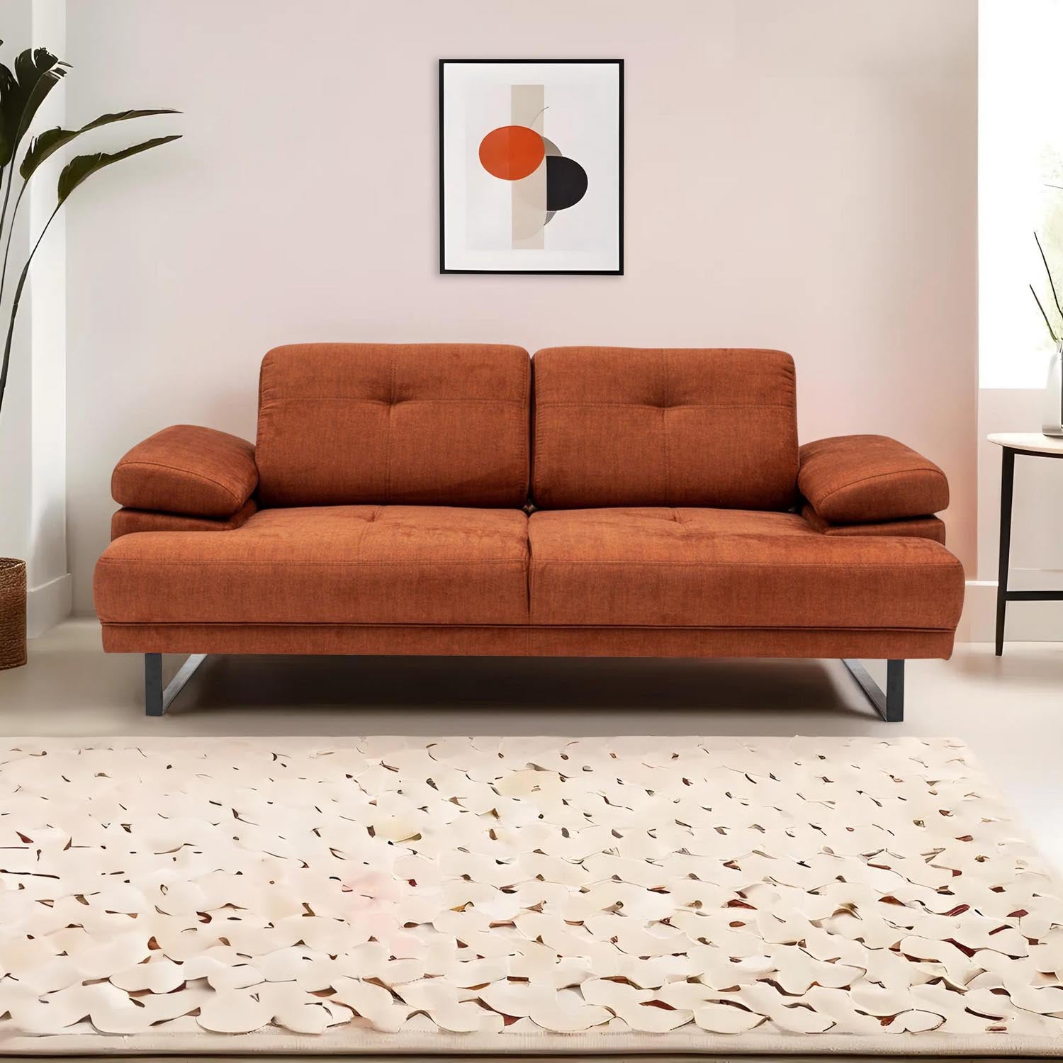 Mustang - Orange in Orange präsentiert im Onlineshop von KAQTU Design AG. Bettsofa ist von Atelier Del Sofa
