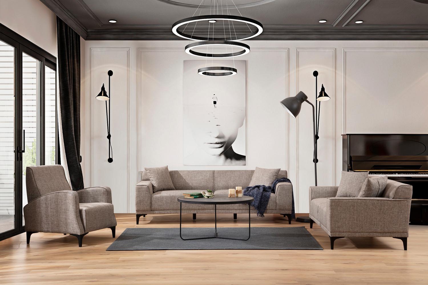 Petra 3 - Fawn in Reh präsentiert im Onlineshop von KAQTU Design AG. 3er Sofa ist von Atelier Del Sofa