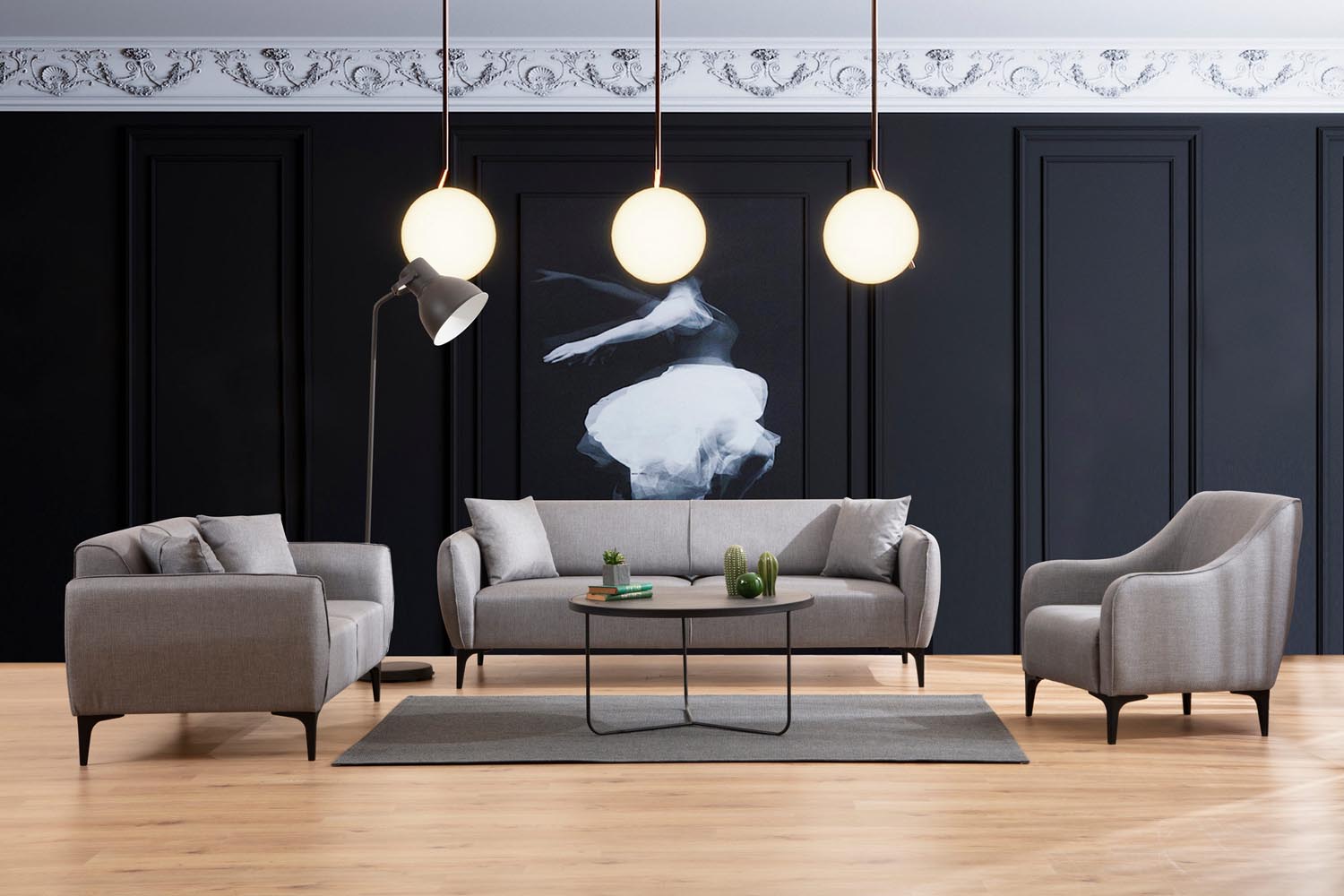 Belissimo - Grey in Grau präsentiert im Onlineshop von KAQTU Design AG. 2er Sofa ist von Atelier Del Sofa