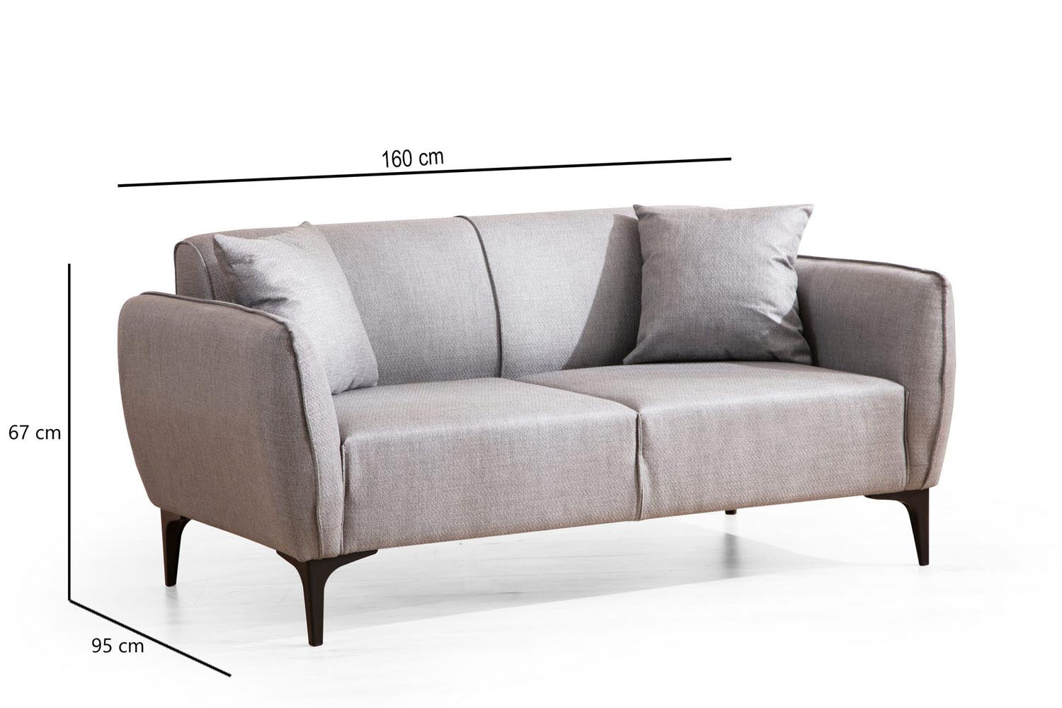 Belissimo - Grey in Grau präsentiert im Onlineshop von KAQTU Design AG. 2er Sofa ist von Atelier Del Sofa