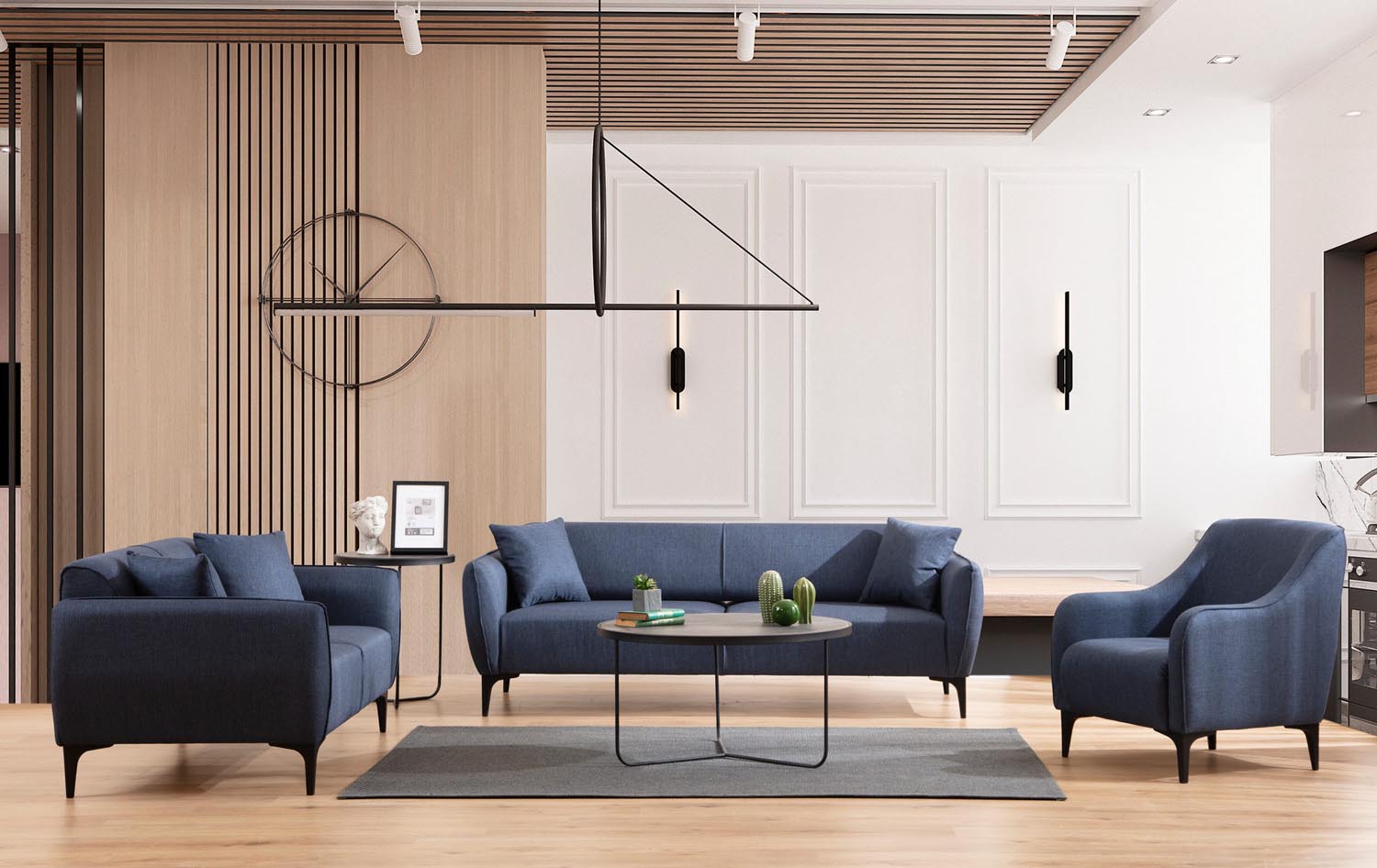 Belissimo - Blue in Blau präsentiert im Onlineshop von KAQTU Design AG. 2er Sofa ist von Atelier Del Sofa