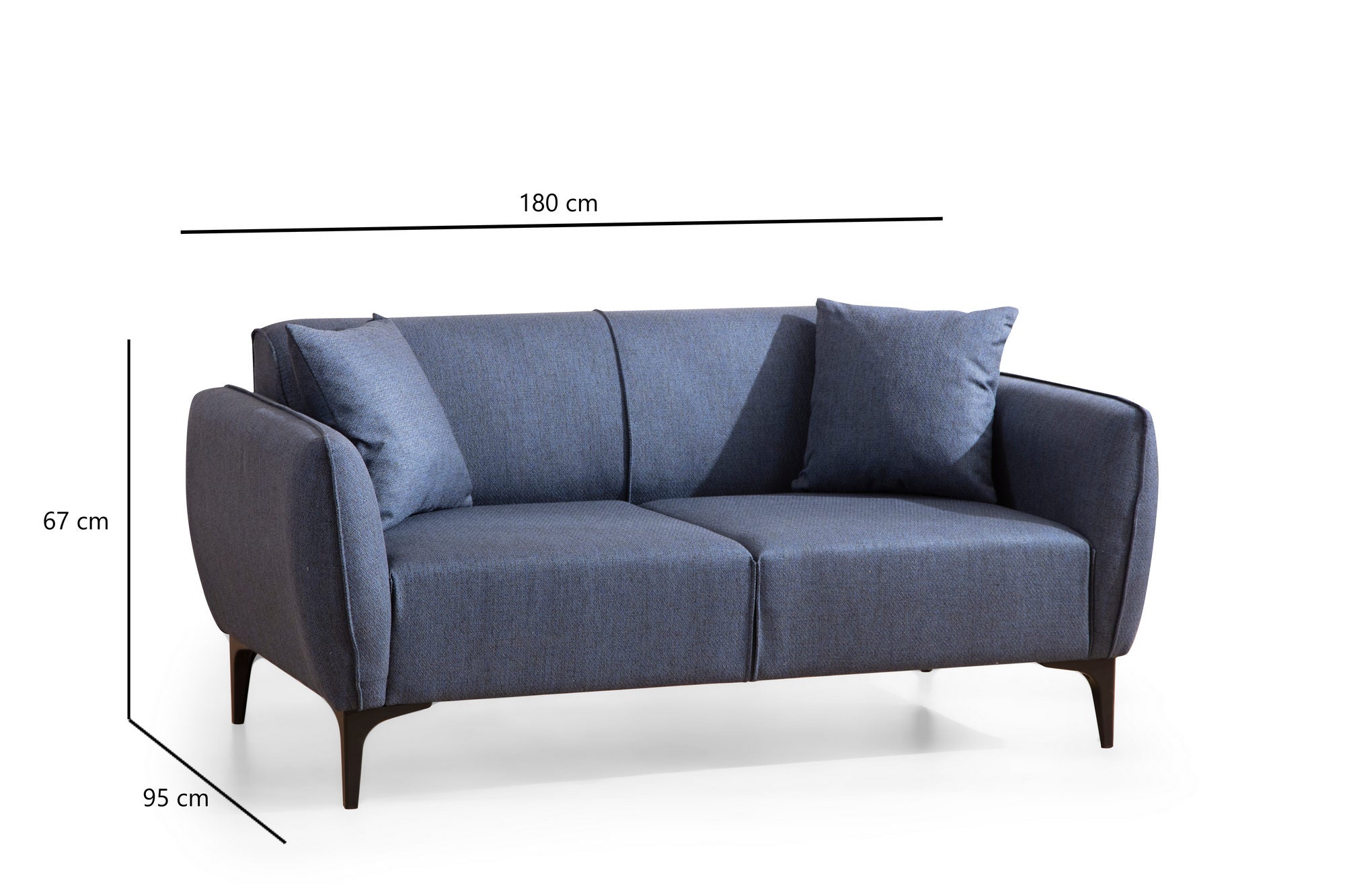 Belissimo - Blue in Blau präsentiert im Onlineshop von KAQTU Design AG. 2er Sofa ist von Atelier Del Sofa