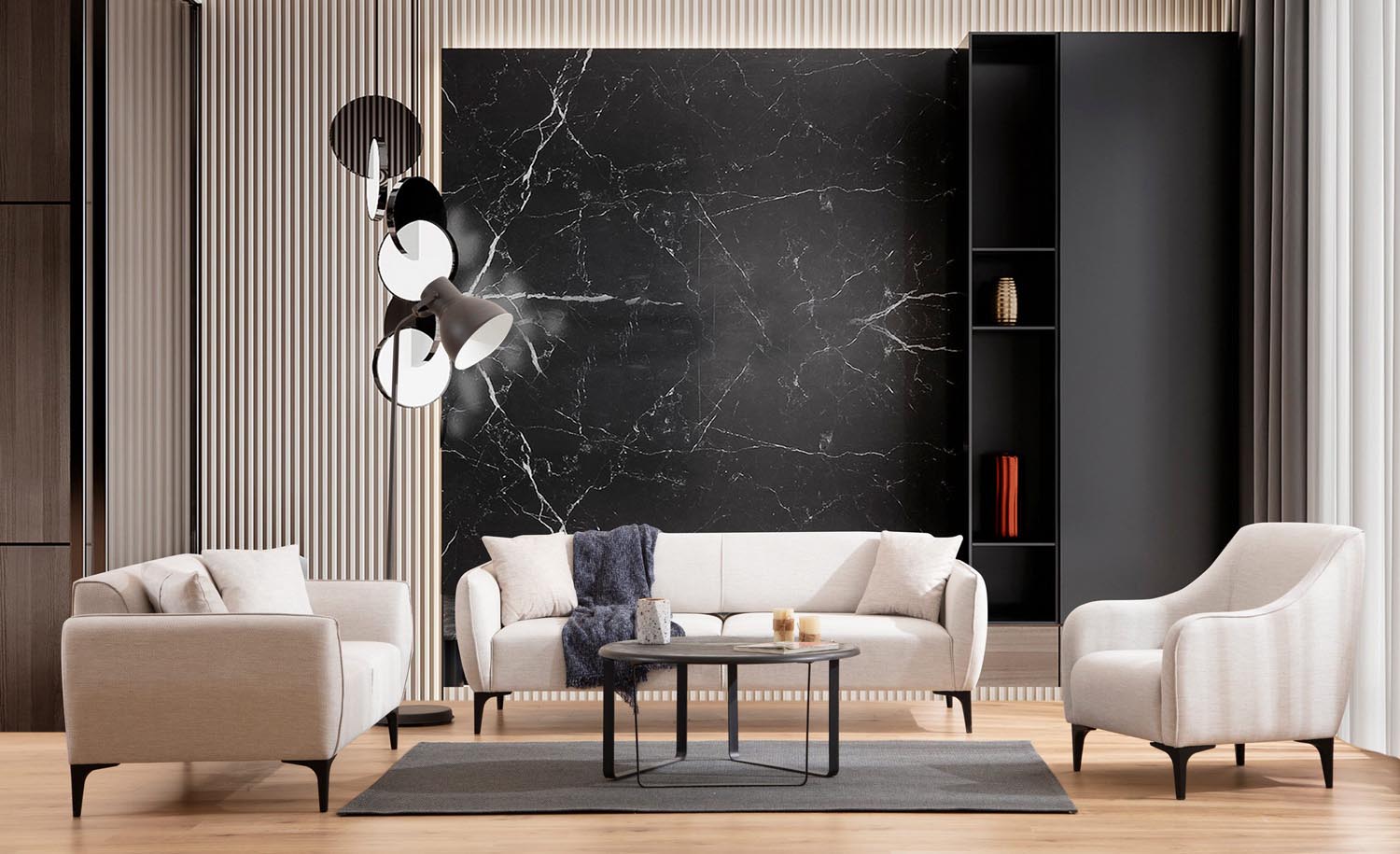 Belissimo - Off White in Off White präsentiert im Onlineshop von KAQTU Design AG. 2er Sofa ist von Atelier Del Sofa