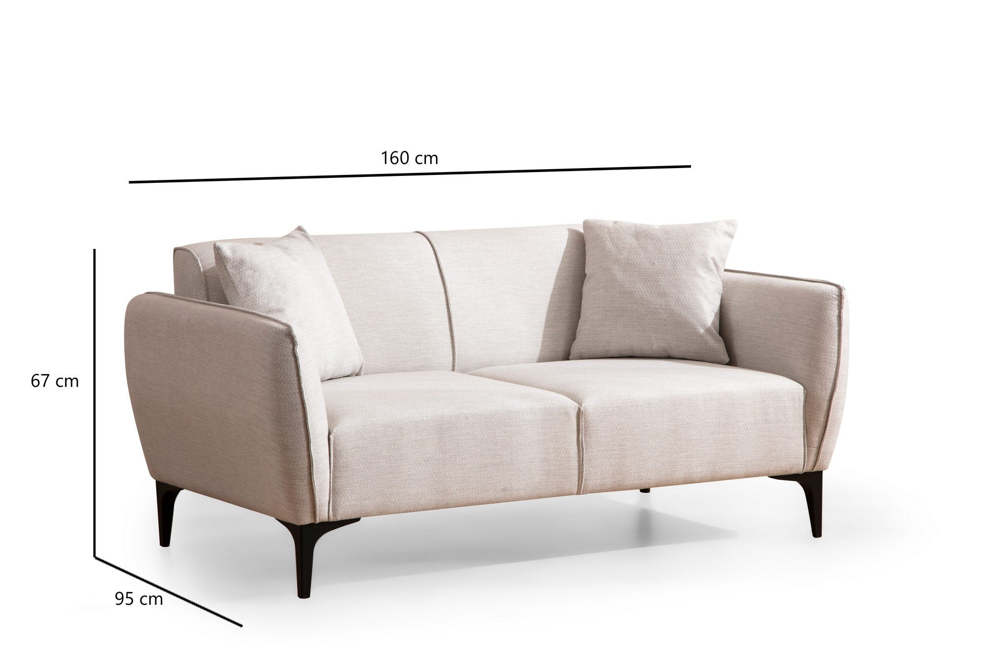 Belissimo - Off White in Off White präsentiert im Onlineshop von KAQTU Design AG. 2er Sofa ist von Atelier Del Sofa