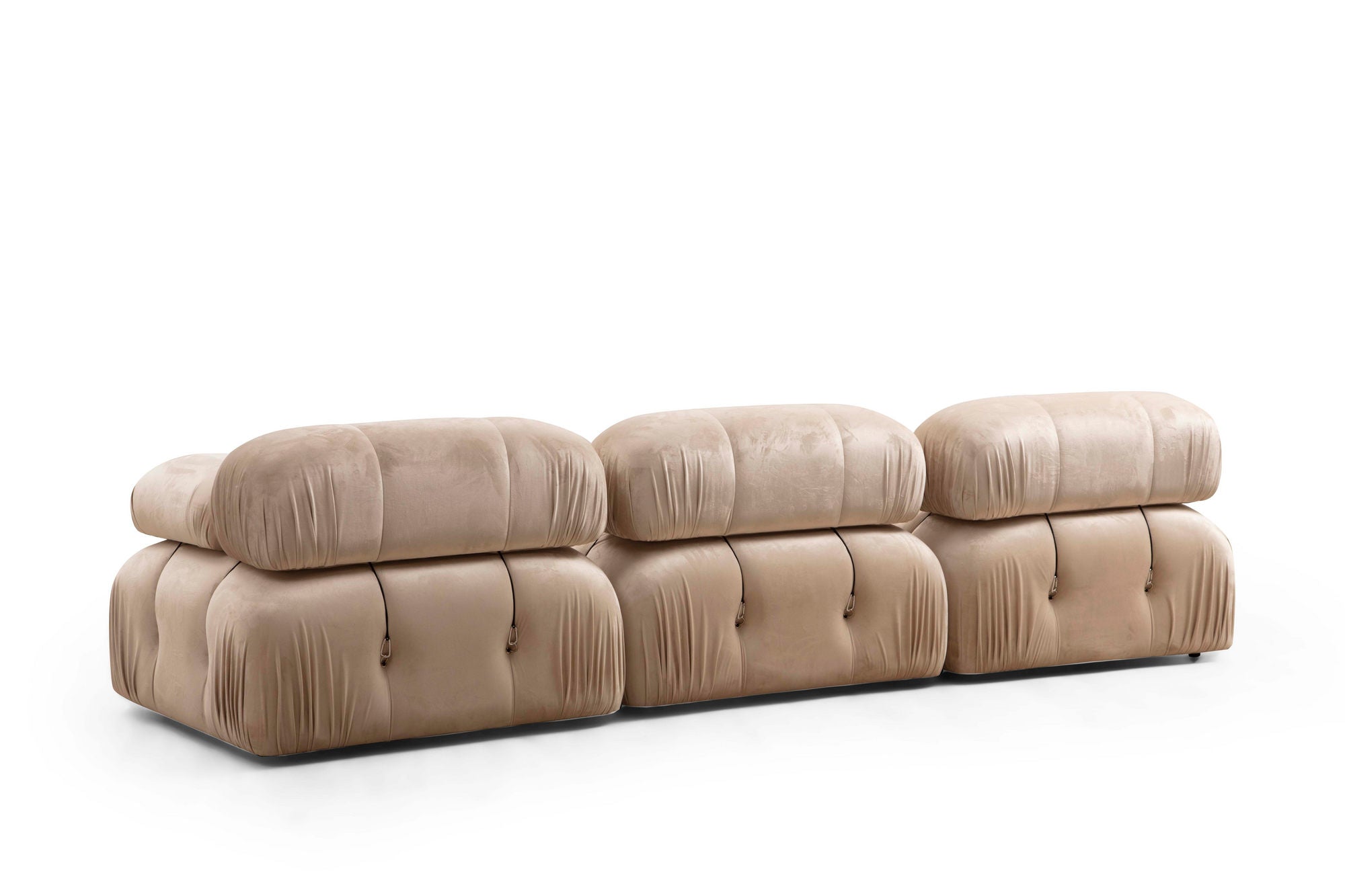 Bubble 3 Seater ( L1-O1-1R) - Velvet in Sahne präsentiert im Onlineshop von KAQTU Design AG. 3er Sofa ist von Atelier Del Sofa