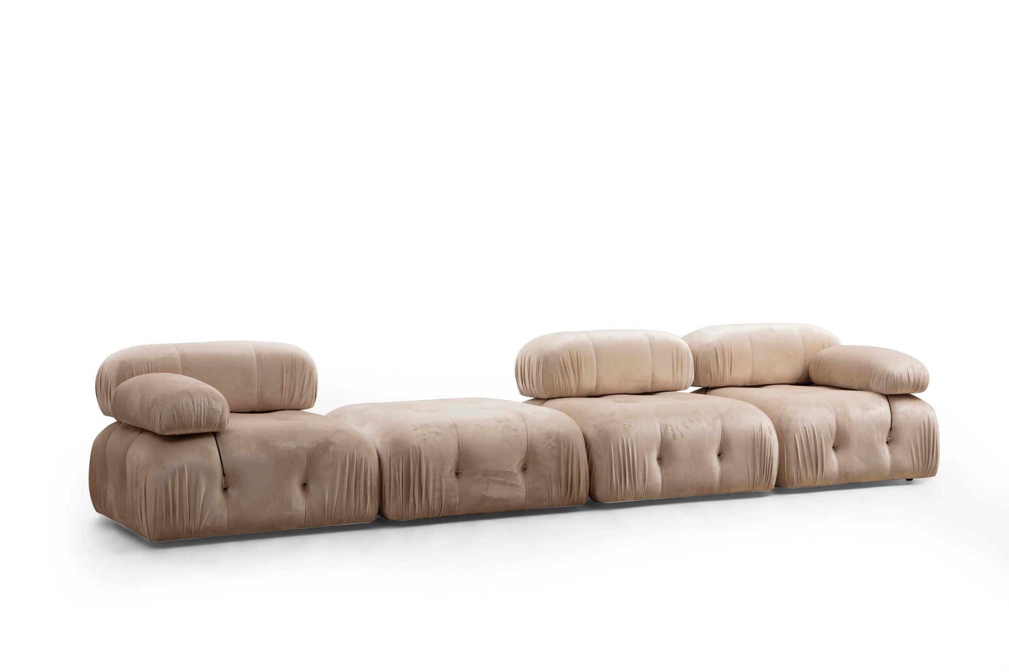 Bubble Corner ( L1-O1-1R -Puf) - Cream in Sahne präsentiert im Onlineshop von KAQTU Design AG. Ecksofa ist von Atelier Del Sofa
