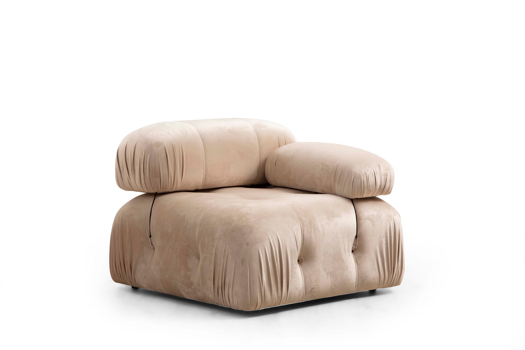 Bubble Corner ( L1-O1-1R -Puf) - Cream in Sahne präsentiert im Onlineshop von KAQTU Design AG. Ecksofa ist von Atelier Del Sofa