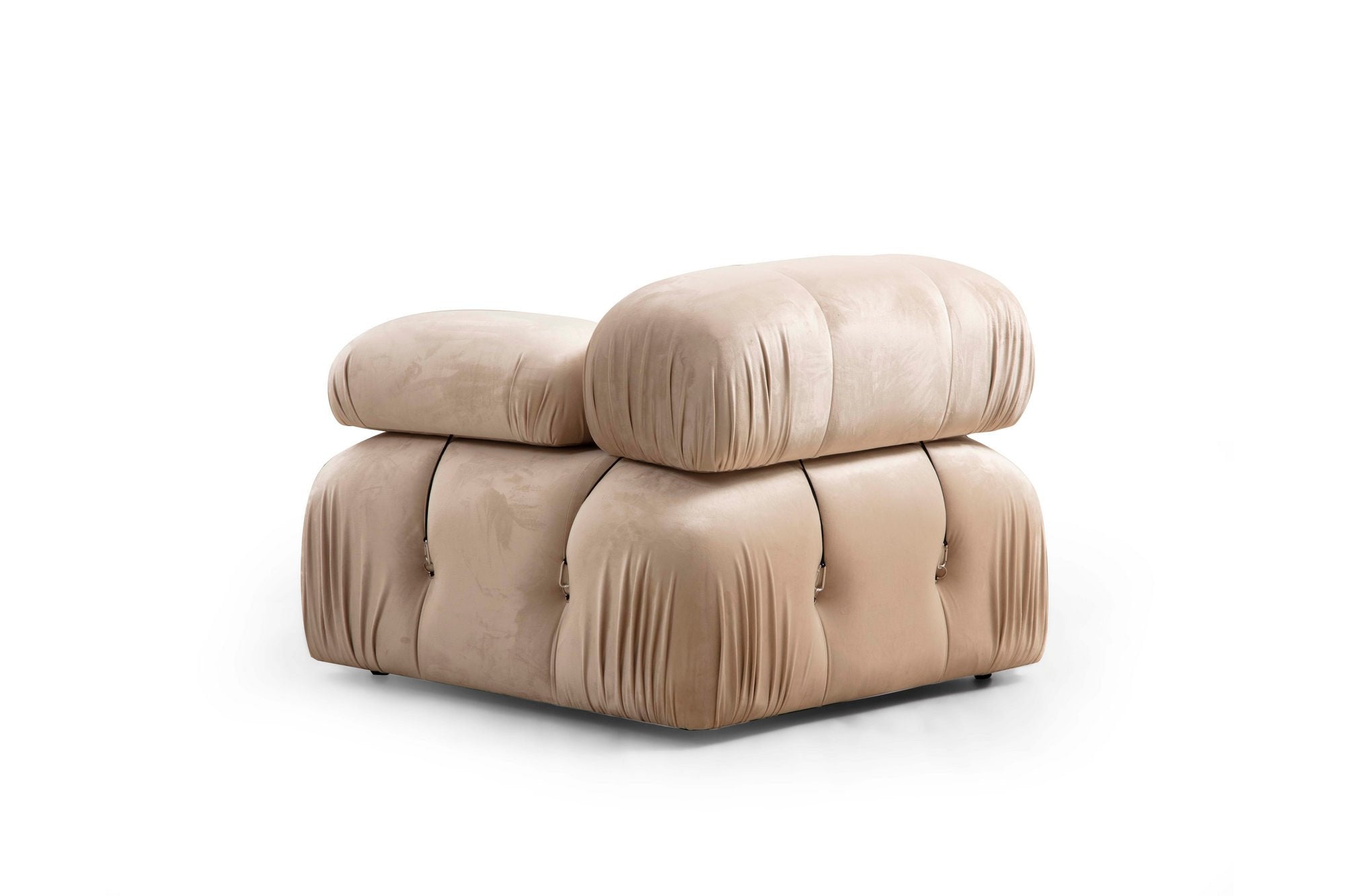 Bubble Corner ( L1-O1-1R -Puf) - Cream in Sahne präsentiert im Onlineshop von KAQTU Design AG. Ecksofa ist von Atelier Del Sofa