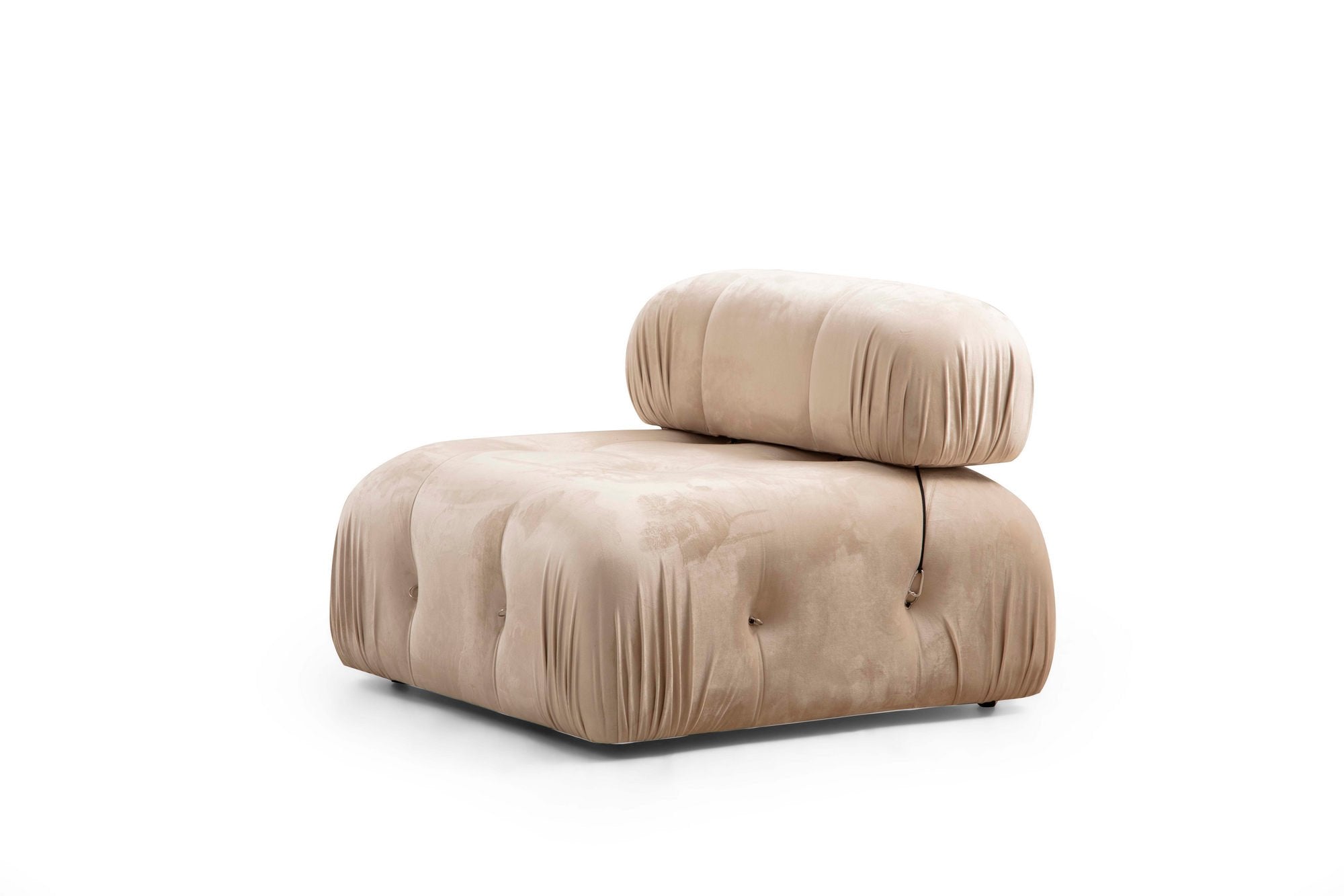 Bubble Corner ( L1-O1-1R -Puf) - Cream in Sahne präsentiert im Onlineshop von KAQTU Design AG. Ecksofa ist von Atelier Del Sofa