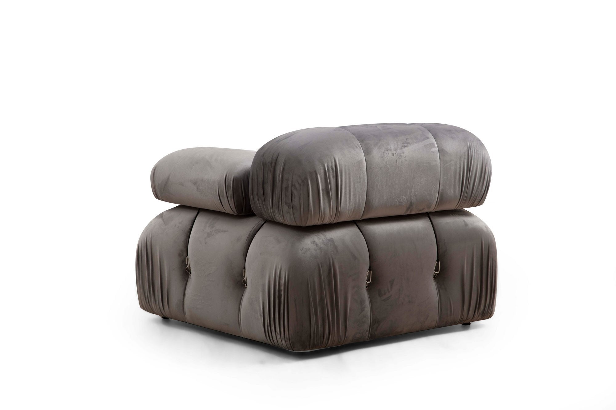 Bubble Corner ( L1-O1-1R -Puf) - Grey in Grau präsentiert im Onlineshop von KAQTU Design AG. Ecksofa ist von Atelier Del Sofa