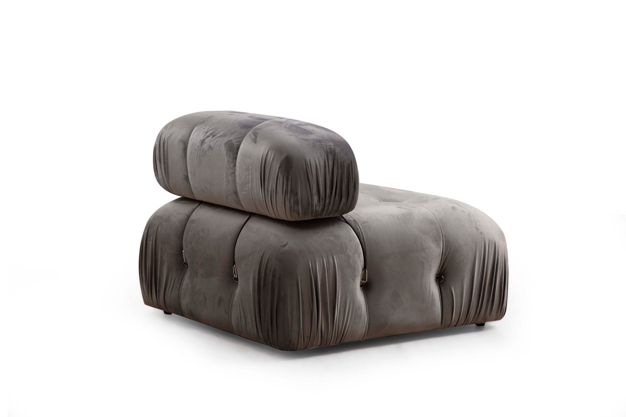 Bubble Corner ( L1-O1-1R -Puf) - Grey in Grau präsentiert im Onlineshop von KAQTU Design AG. Ecksofa ist von Atelier Del Sofa