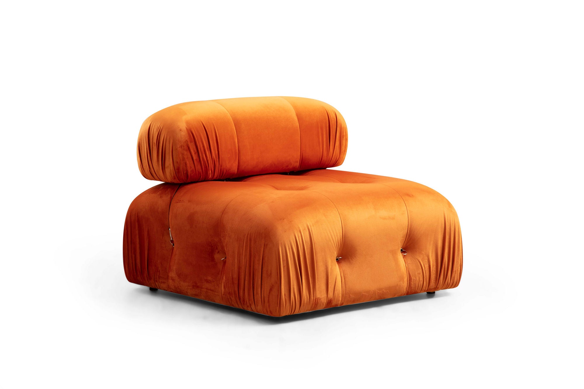 Bubble Corner ( L1-O1-1R -Puf) - Orange in Orange präsentiert im Onlineshop von KAQTU Design AG. Ecksofa ist von Atelier Del Sofa