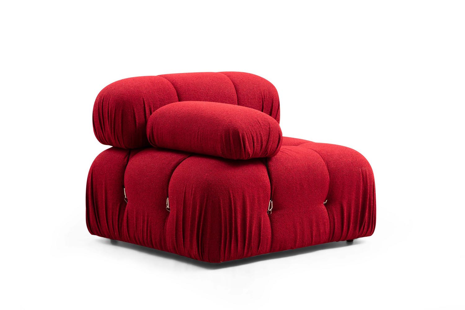 Bubble Corner ( L1-O1-1R -Puf) - Red in Rot präsentiert im Onlineshop von KAQTU Design AG. Ecksofa ist von Atelier Del Sofa