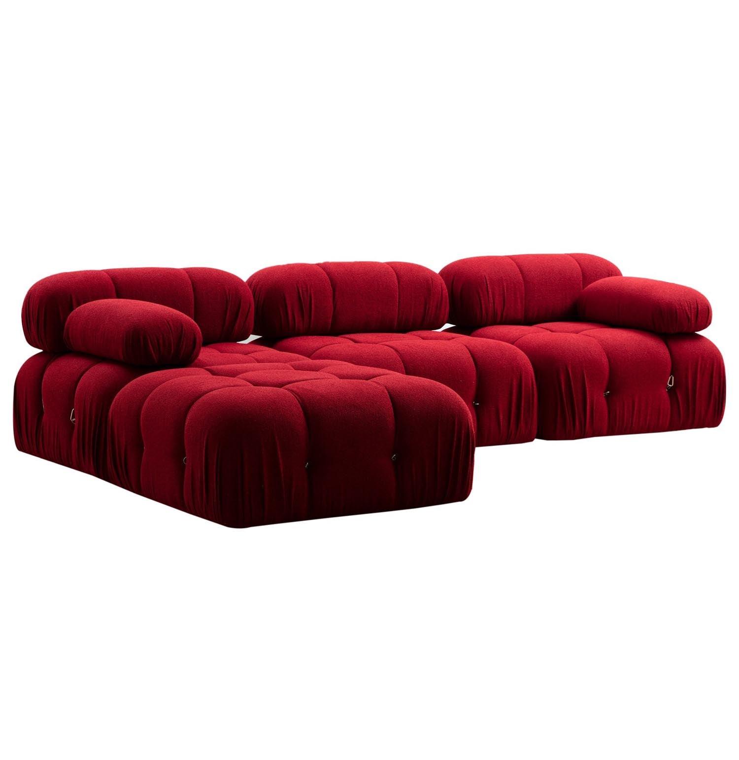 Bubble Corner ( L1-O1-1R -Puf) - Red in Rot präsentiert im Onlineshop von KAQTU Design AG. Ecksofa ist von Atelier Del Sofa