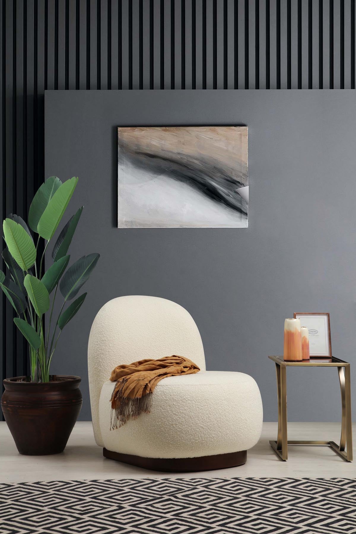 Tina - Bouclet White in Bouclet Weiss präsentiert im Onlineshop von KAQTU Design AG. Sesel ist von Atelier Del Sofa