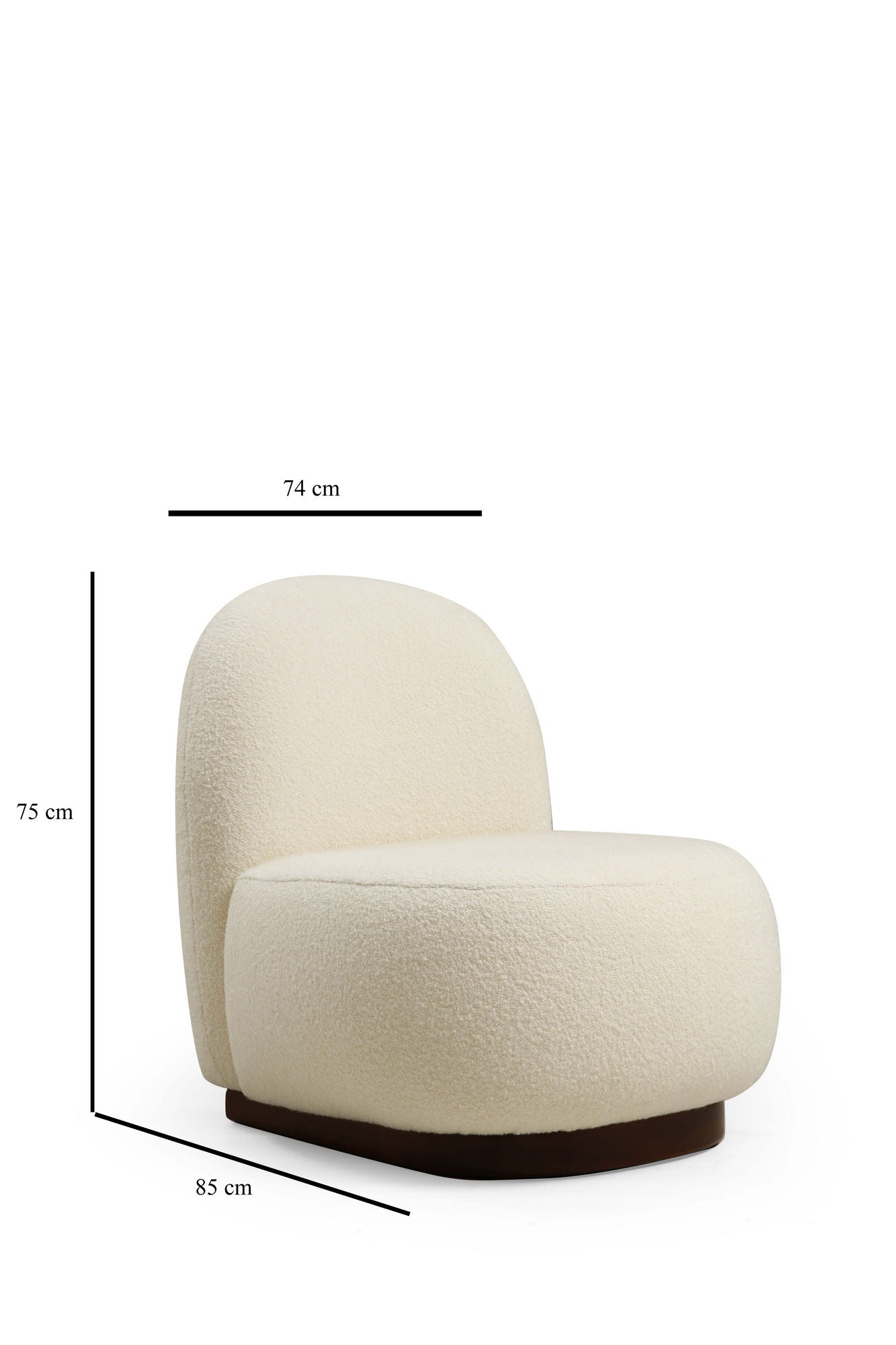 Tina - Bouclet White in Bouclet Weiss präsentiert im Onlineshop von KAQTU Design AG. Sesel ist von Atelier Del Sofa
