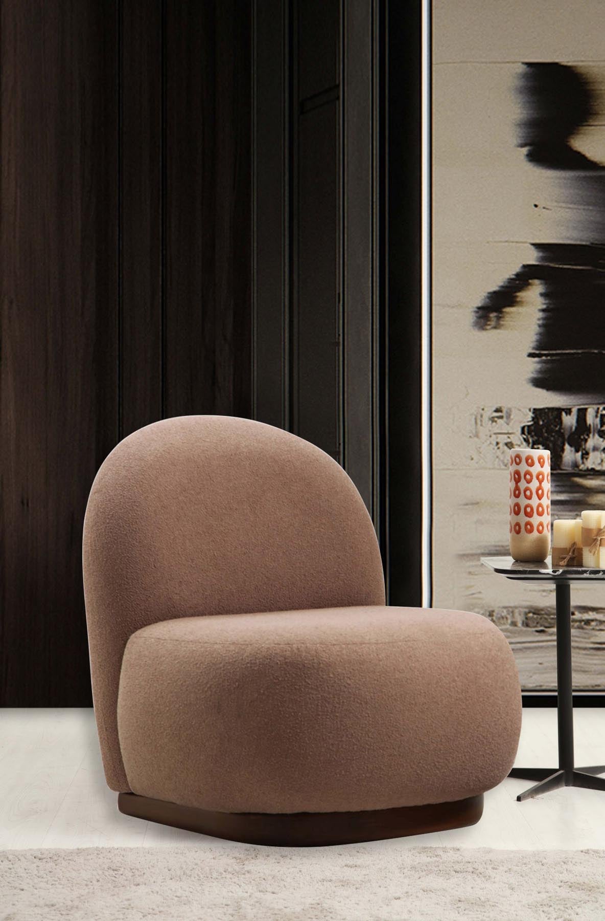Tina - Cappuccino in Cappuccino präsentiert im Onlineshop von KAQTU Design AG. Sesel ist von Atelier Del Sofa