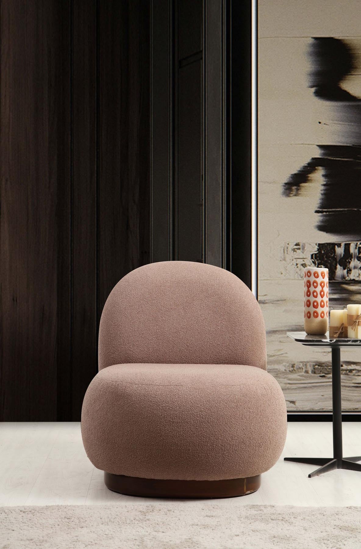 Tina - Cappuccino in Cappuccino präsentiert im Onlineshop von KAQTU Design AG. Sesel ist von Atelier Del Sofa