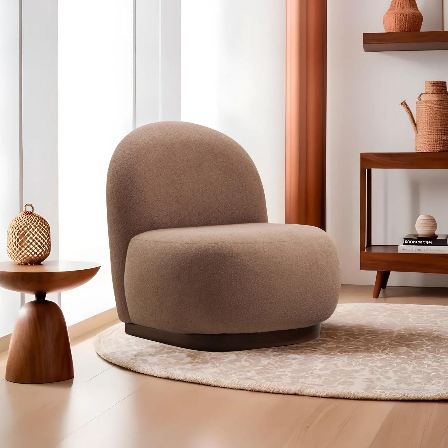 Tina - Cappuccino in Cappuccino präsentiert im Onlineshop von KAQTU Design AG. Sesel ist von Atelier Del Sofa