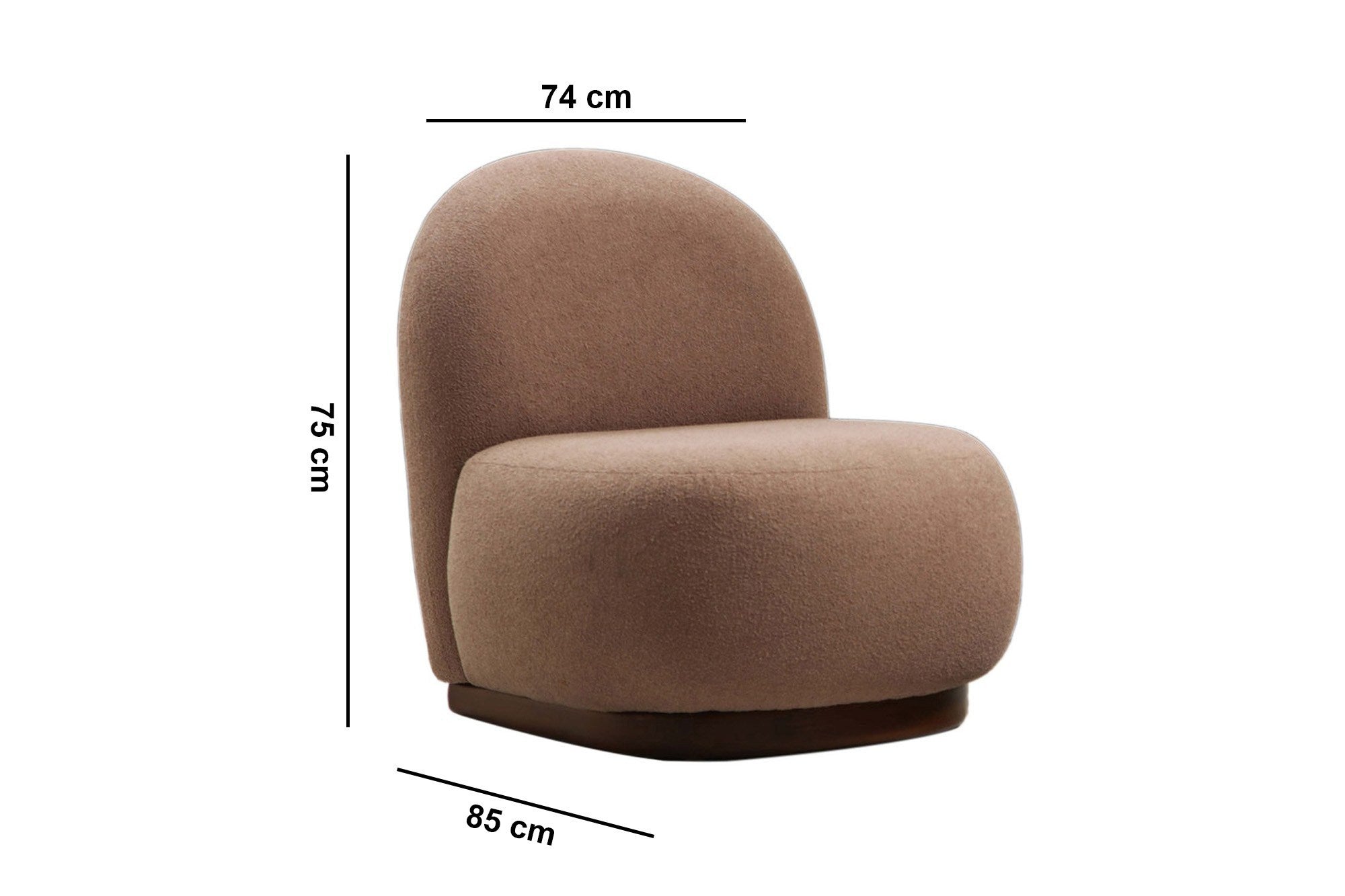 Tina - Cappuccino in Cappuccino präsentiert im Onlineshop von KAQTU Design AG. Sesel ist von Atelier Del Sofa