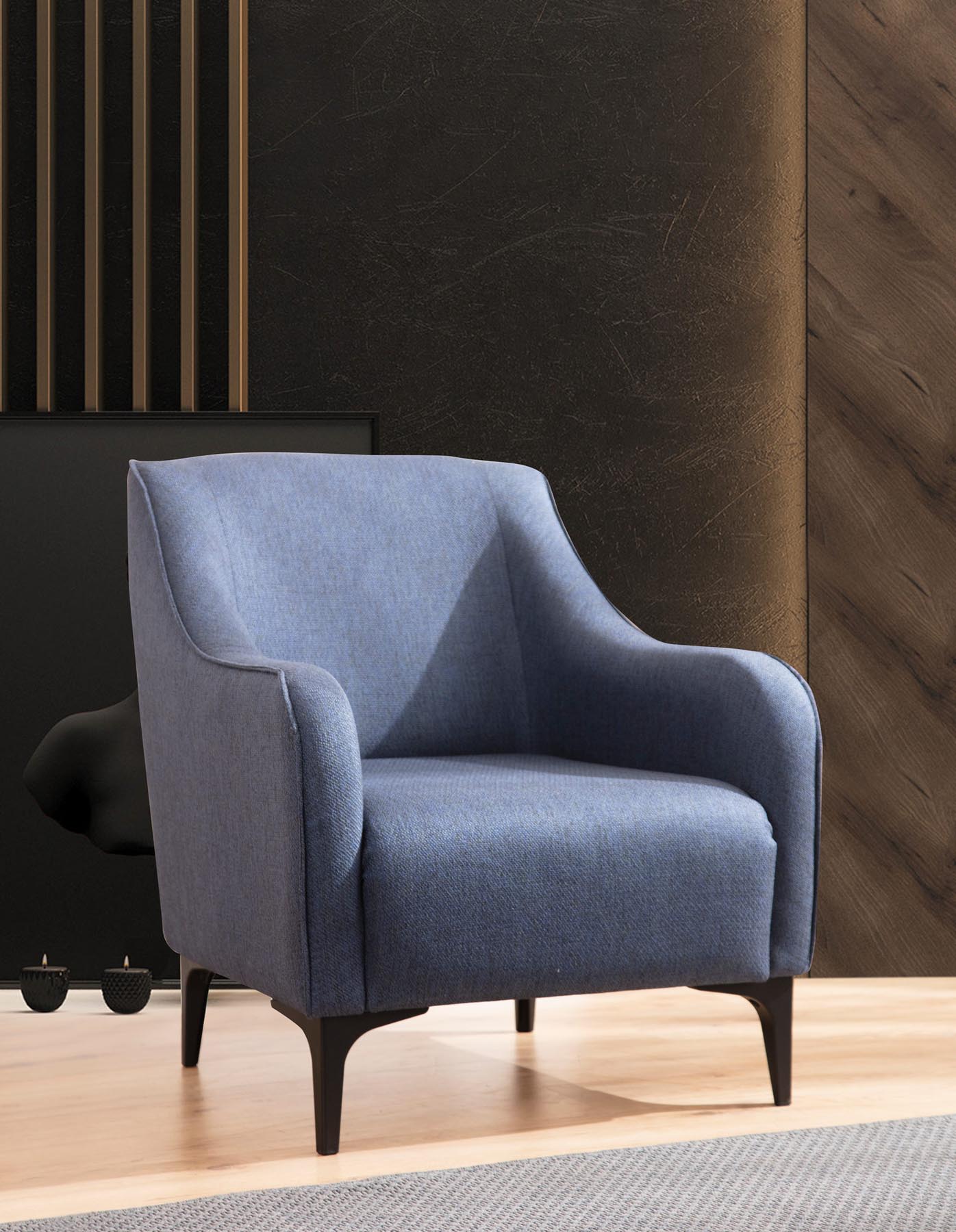 Belissimo - Blue in Blau präsentiert im Onlineshop von KAQTU Design AG. Sesel ist von Atelier Del Sofa