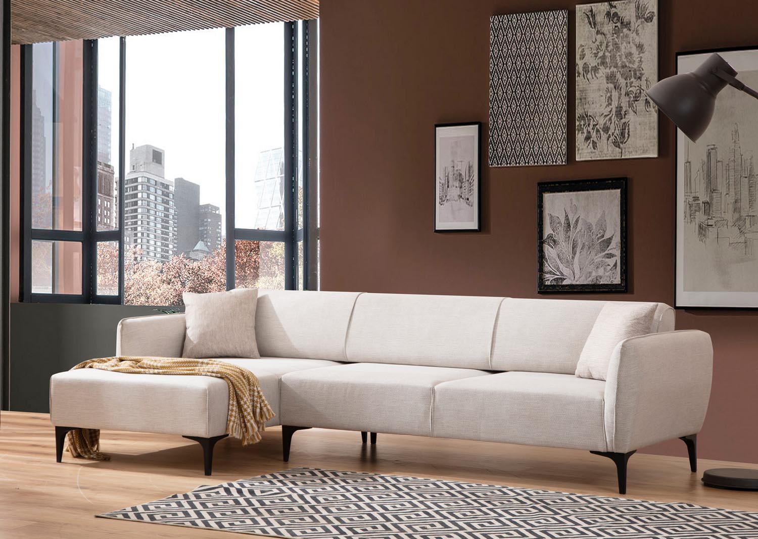 Belissimo Left - Off White in Off White präsentiert im Onlineshop von KAQTU Design AG. Ecksofa ist von Atelier Del Sofa