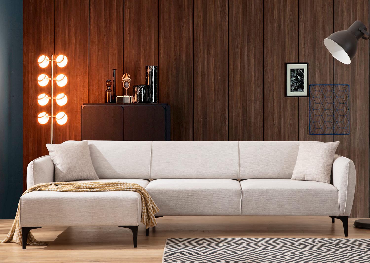 Belissimo Left - Off White in Off White präsentiert im Onlineshop von KAQTU Design AG. Ecksofa ist von Atelier Del Sofa
