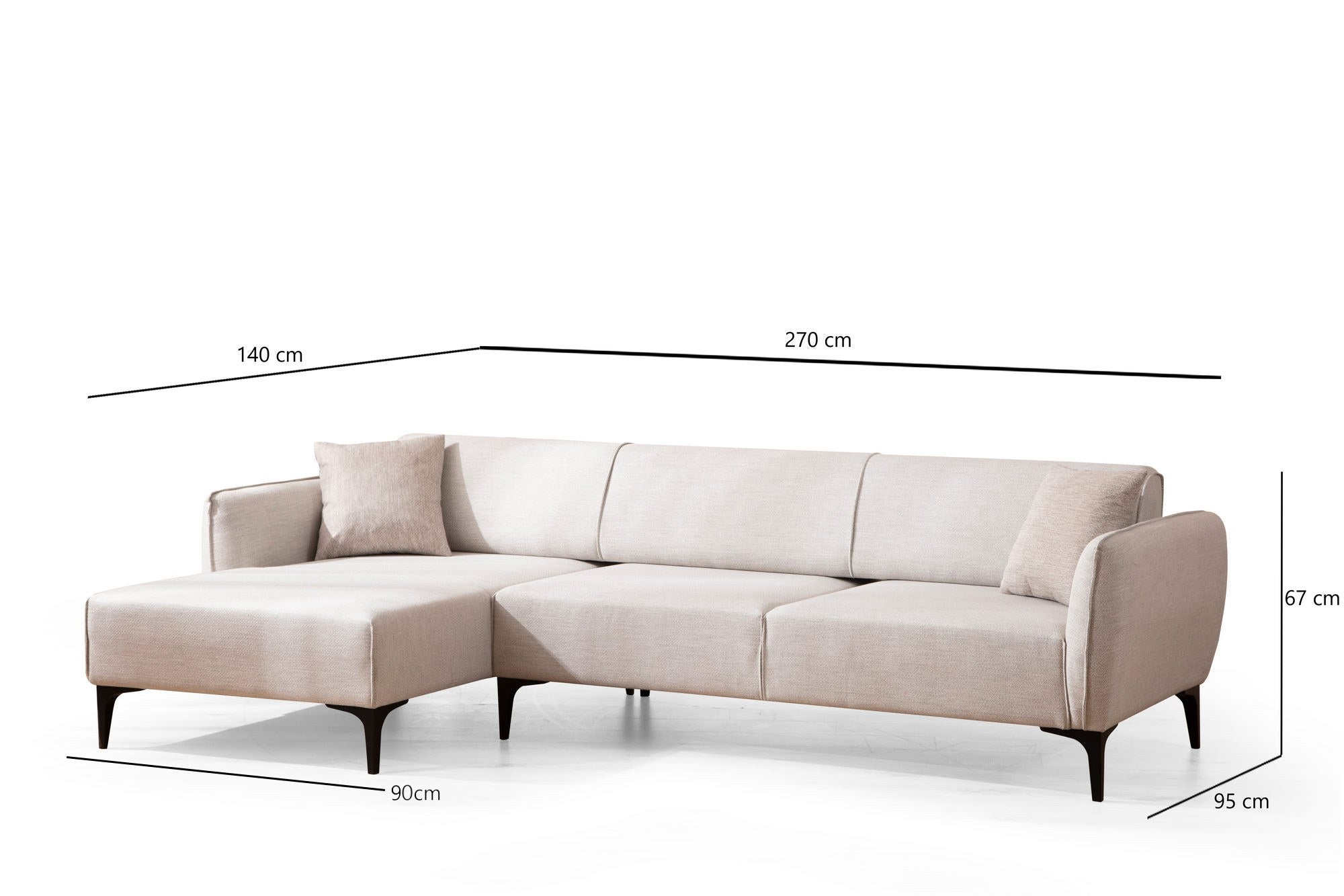 Belissimo Left - Off White in Off White präsentiert im Onlineshop von KAQTU Design AG. Ecksofa ist von Atelier Del Sofa