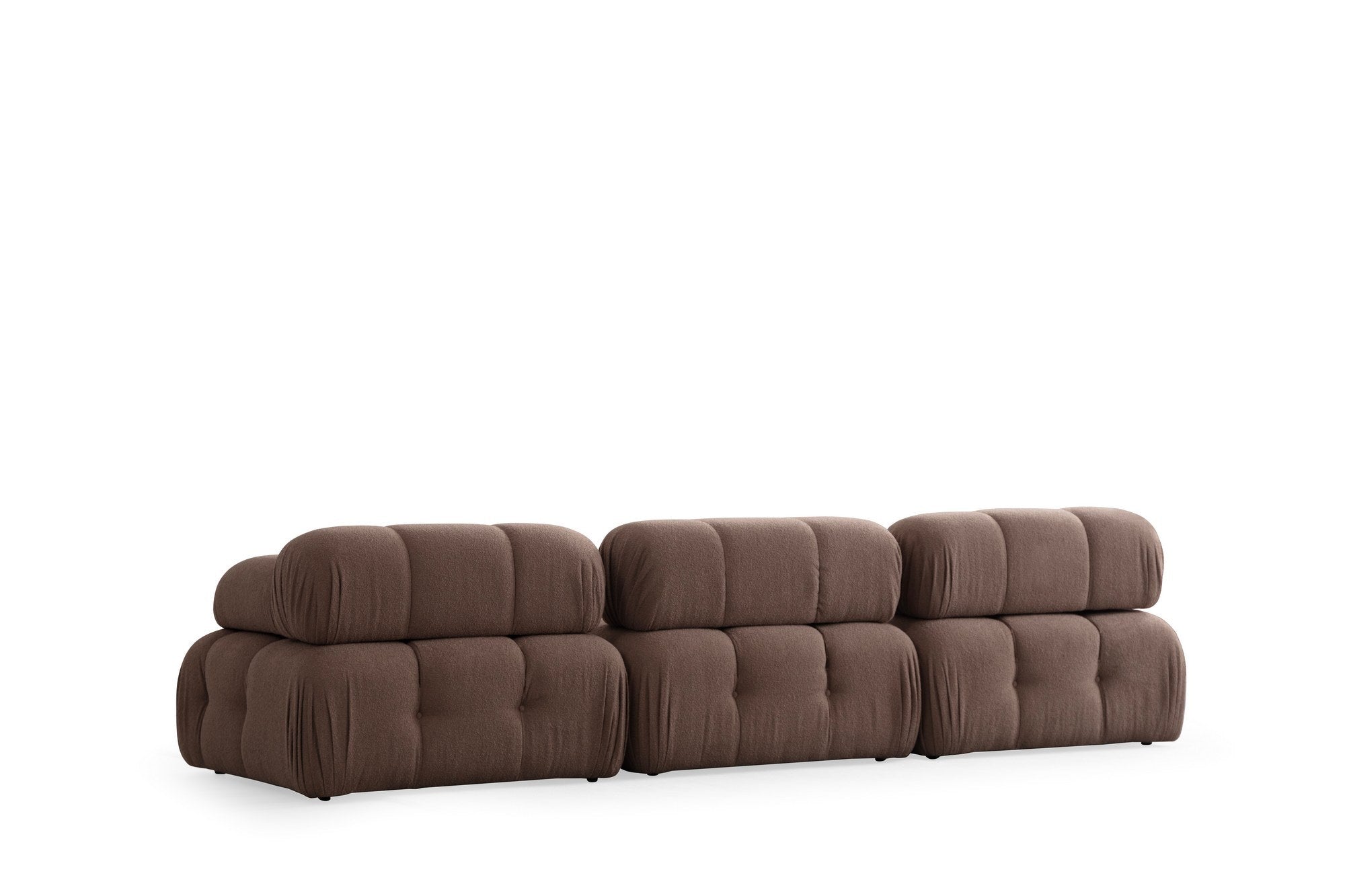 Doblo 3 Seater with Pouffe ( L1-O1-1R-Pouffe) - Cappuccino in Cappuccino präsentiert im Onlineshop von KAQTU Design AG. Ecksofa ist von Atelier Del Sofa