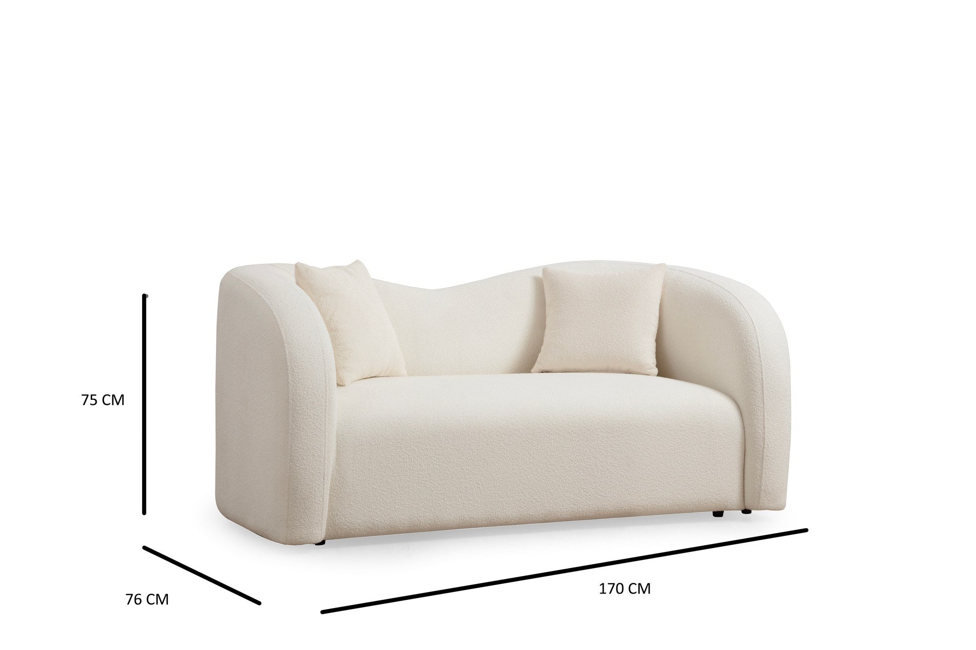 Asos Cream - 2 in Sahne präsentiert im Onlineshop von KAQTU Design AG. 2er Sofa ist von Atelier Del Sofa