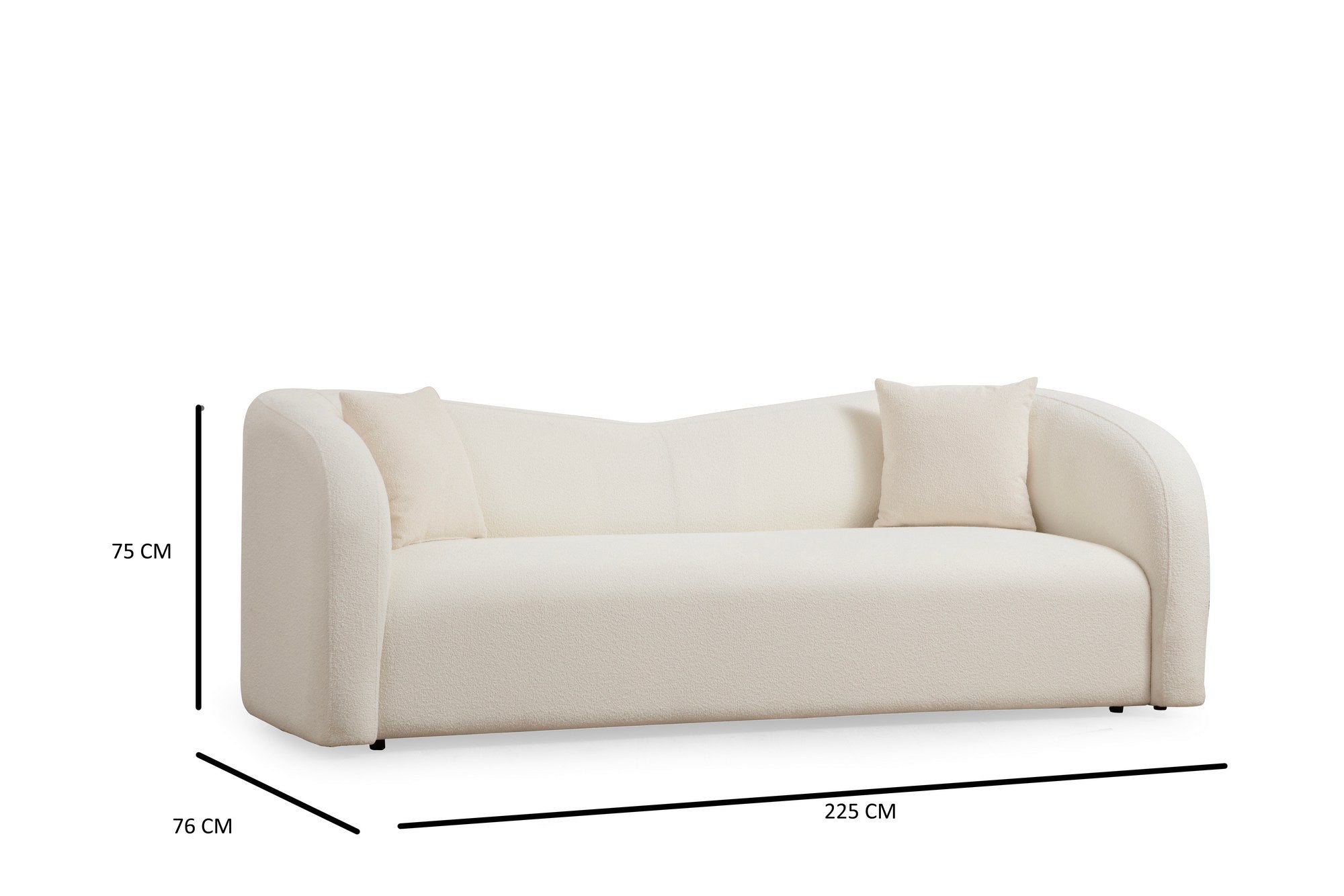Asos Cream - 3 in Sahne präsentiert im Onlineshop von KAQTU Design AG. 3er Sofa ist von Atelier Del Sofa
