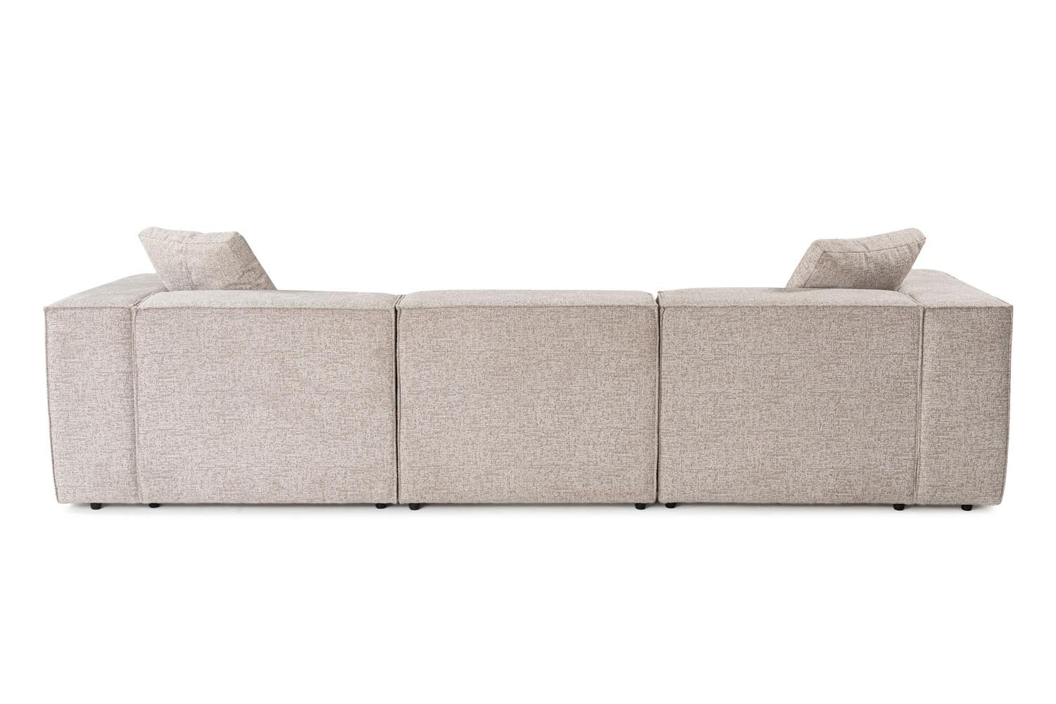 Lora (L1-O1-1R-POUFFE ) - Mocha in Mokka präsentiert im Onlineshop von KAQTU Design AG. Ecksofa ist von Atelier Del Sofa