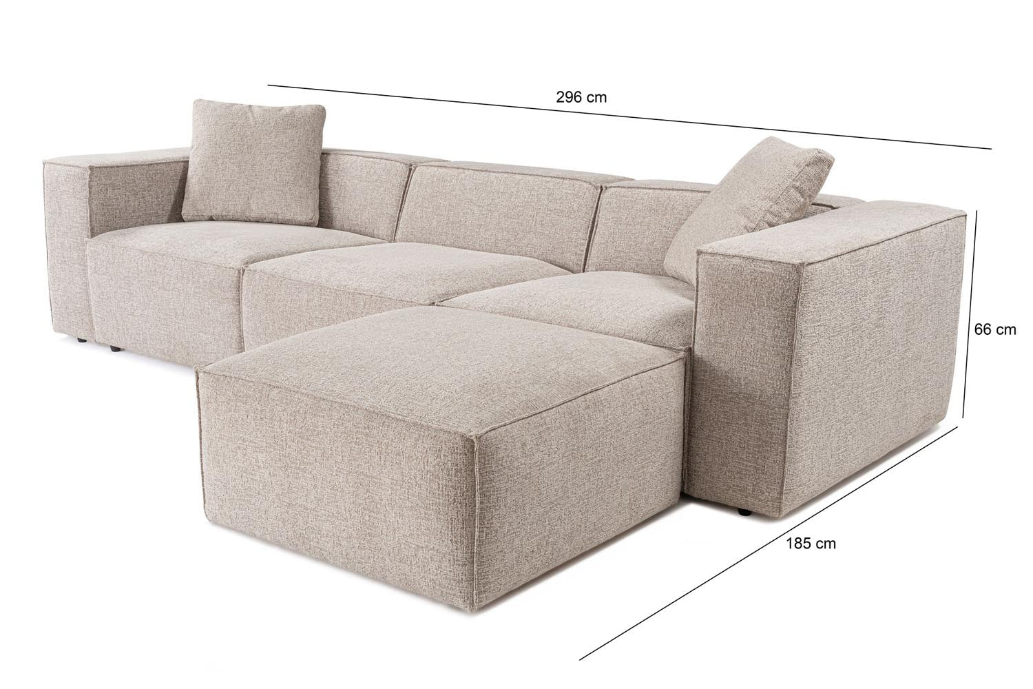 Lora (L1-O1-1R-POUFFE ) - Mocha in Mokka präsentiert im Onlineshop von KAQTU Design AG. Ecksofa ist von Atelier Del Sofa