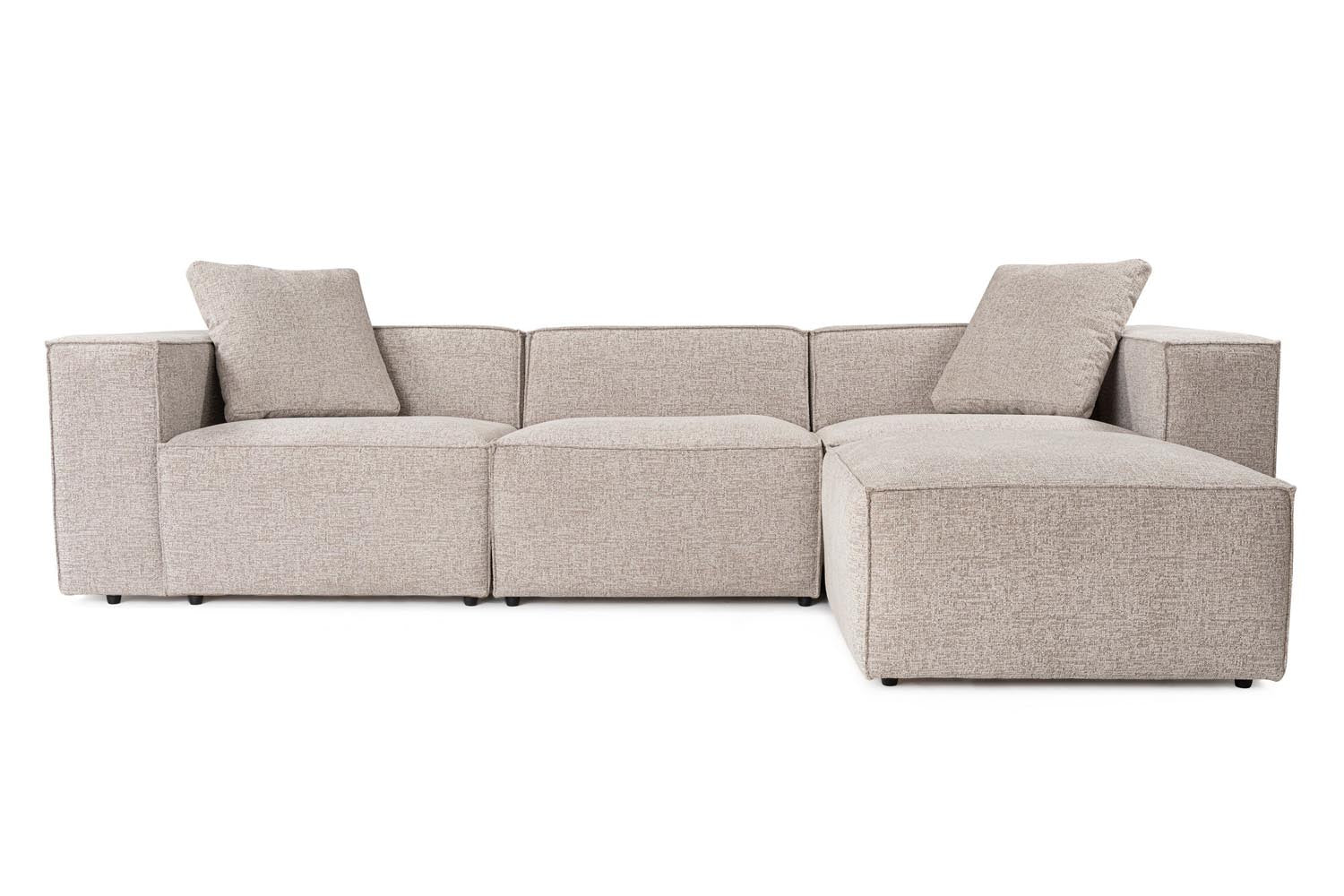 Lora (L1-O1-1R-POUFFE ) - Mocha in Mokka präsentiert im Onlineshop von KAQTU Design AG. Ecksofa ist von Atelier Del Sofa
