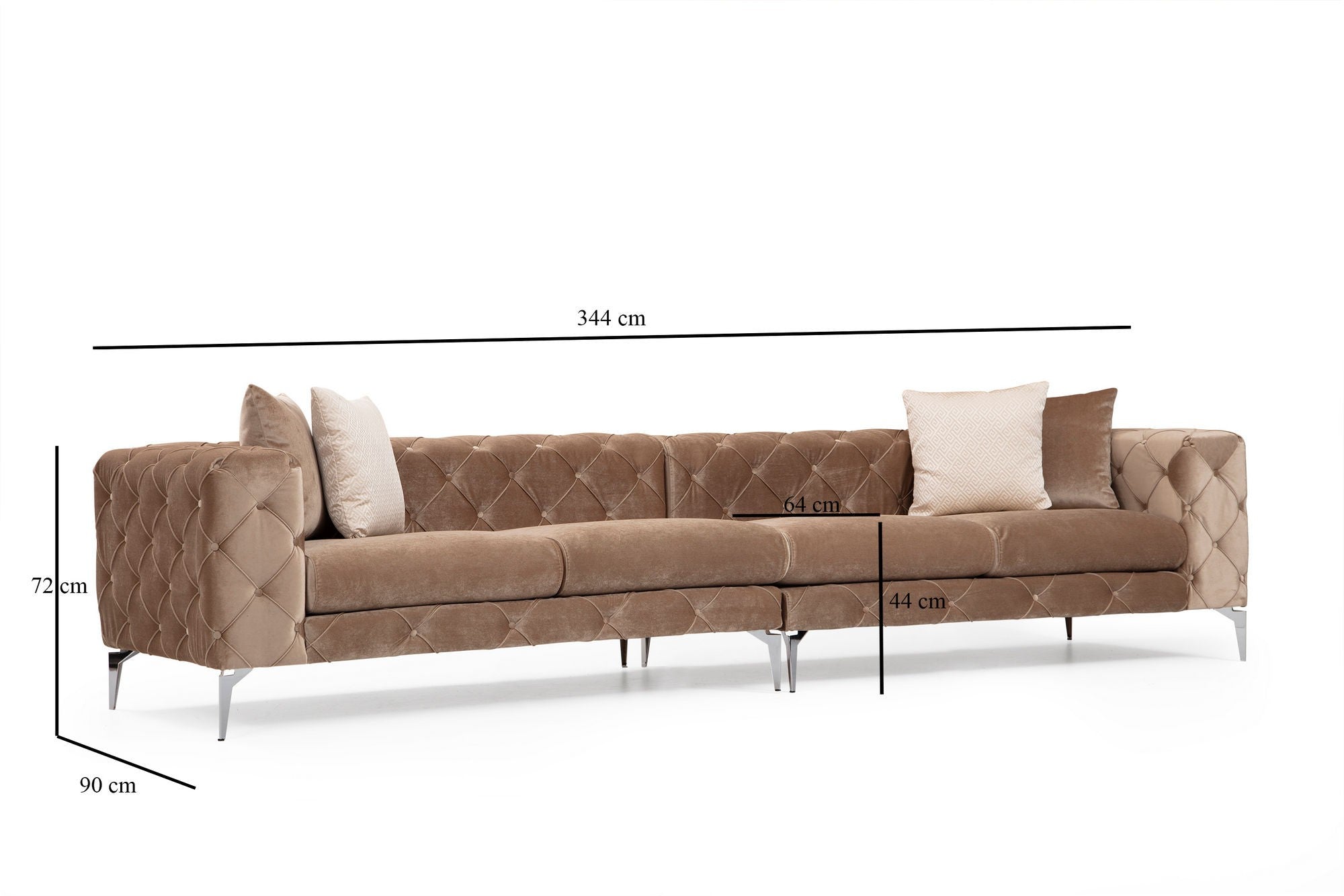 Como - Dark Cream in Dunkle Creme präsentiert im Onlineshop von KAQTU Design AG. 4er Sofa ist von Atelier Del Sofa