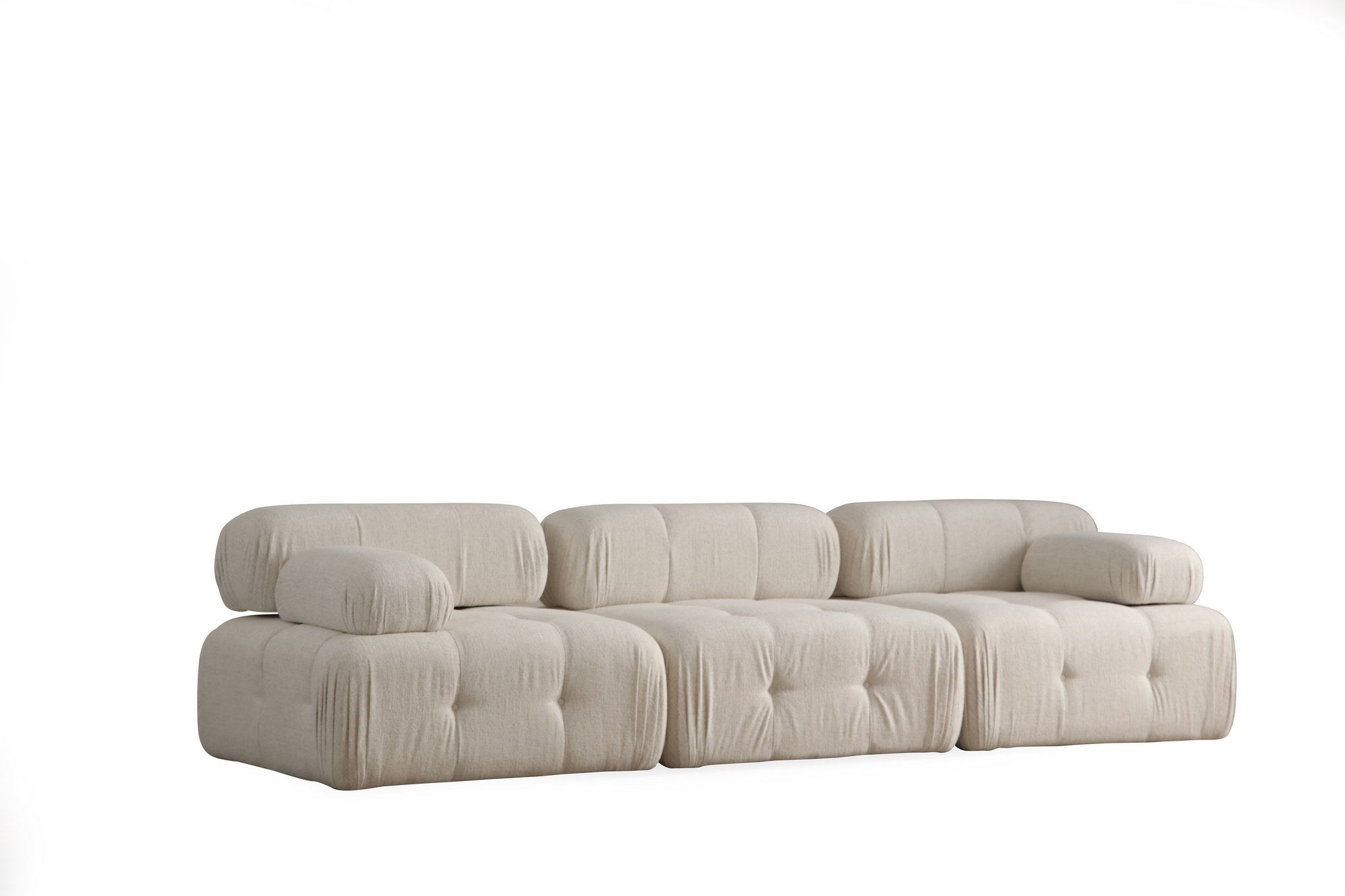Doblo 3 Seater ( L1-O1-1R) - Cream Bouclette in Sahne präsentiert im Onlineshop von KAQTU Design AG. 3er Sofa ist von Atelier Del Sofa