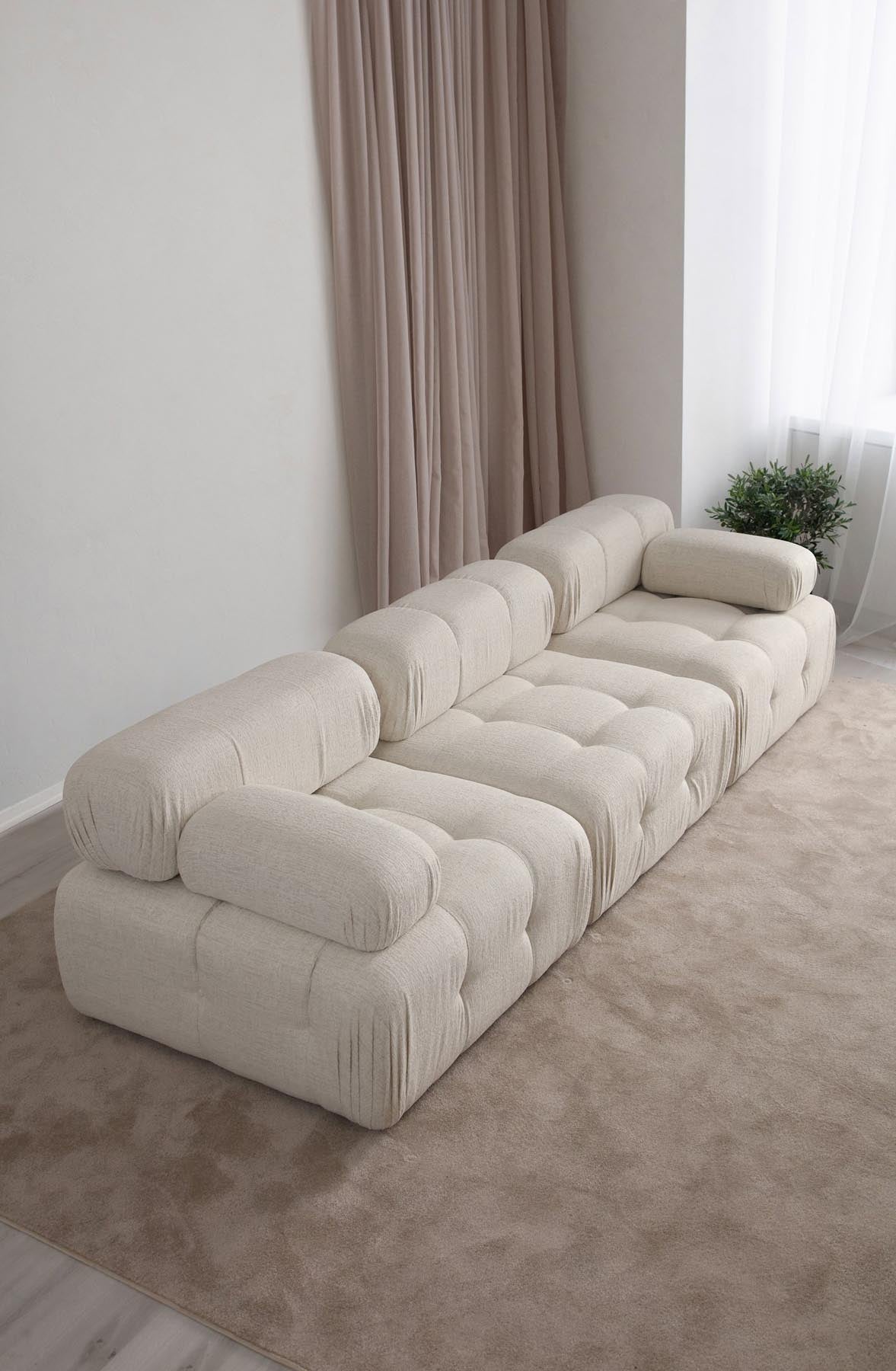 Doblo 3 Seater ( L1-O1-1R) - Cream Bouclette in Sahne präsentiert im Onlineshop von KAQTU Design AG. 3er Sofa ist von Atelier Del Sofa