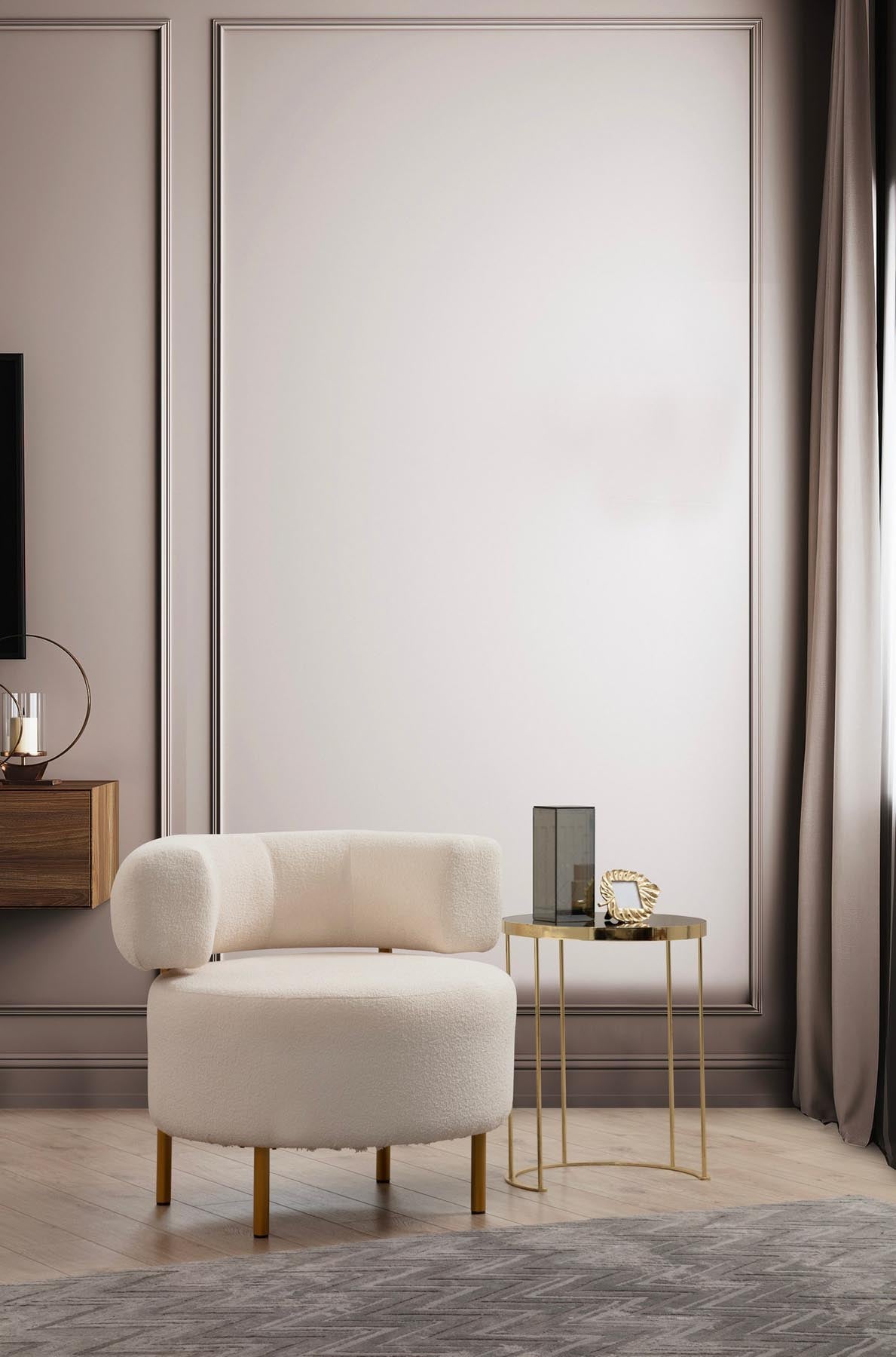 River Round - White in Weiss präsentiert im Onlineshop von KAQTU Design AG. Sesel ist von Atelier Del Sofa