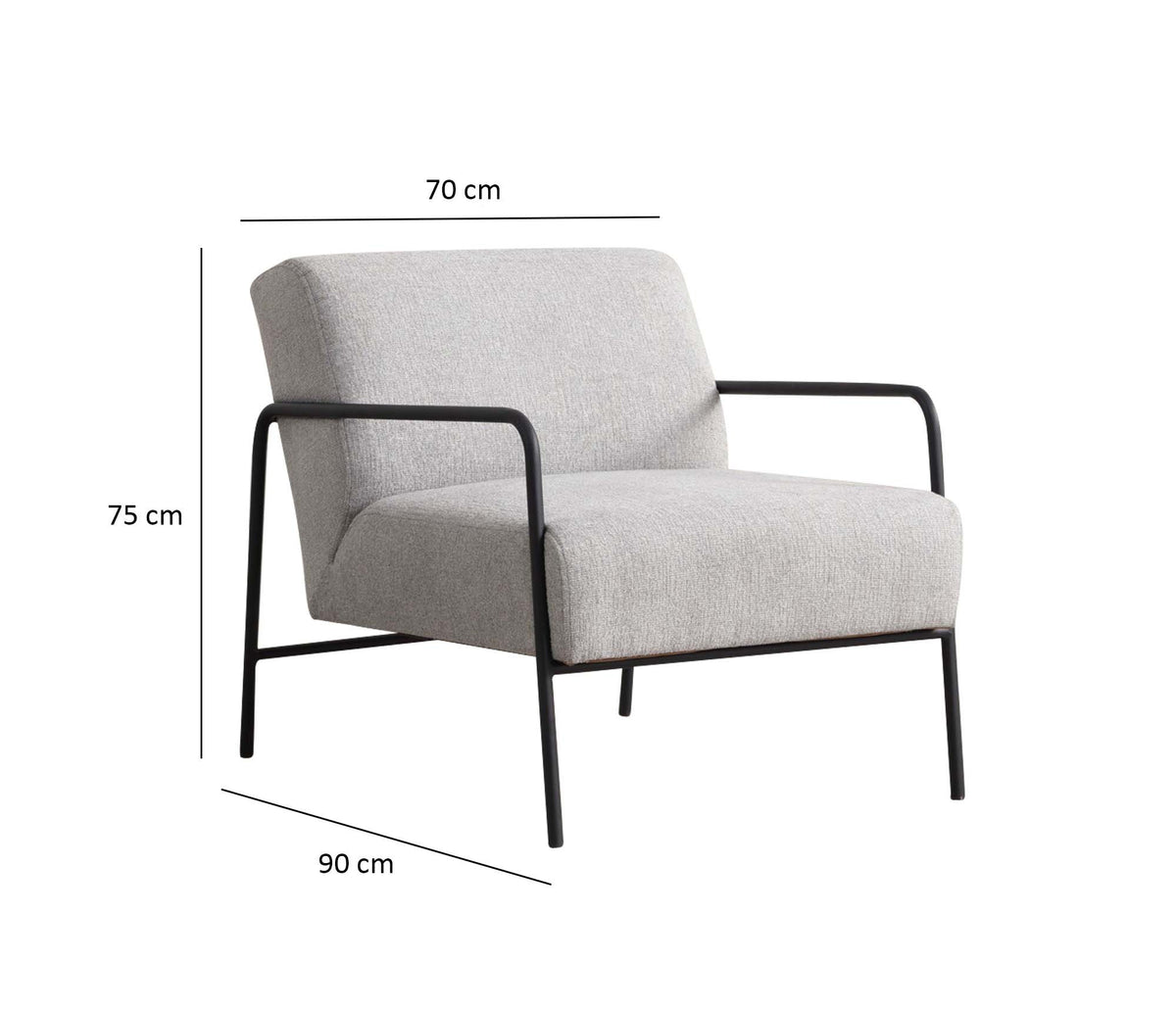 Eti Bergere Sessel - Grau in Grau präsentiert im Onlineshop von KAQTU Design AG. Sessel ist von Atelier Del Sofa