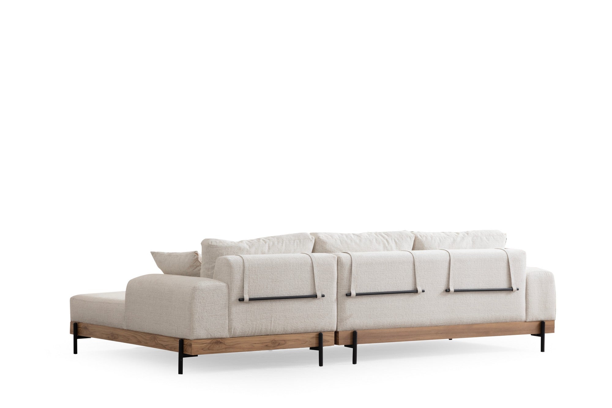 Eti Oak Right - White in Weiss präsentiert im Onlineshop von KAQTU Design AG. Ecksofa ist von Atelier Del Sofa