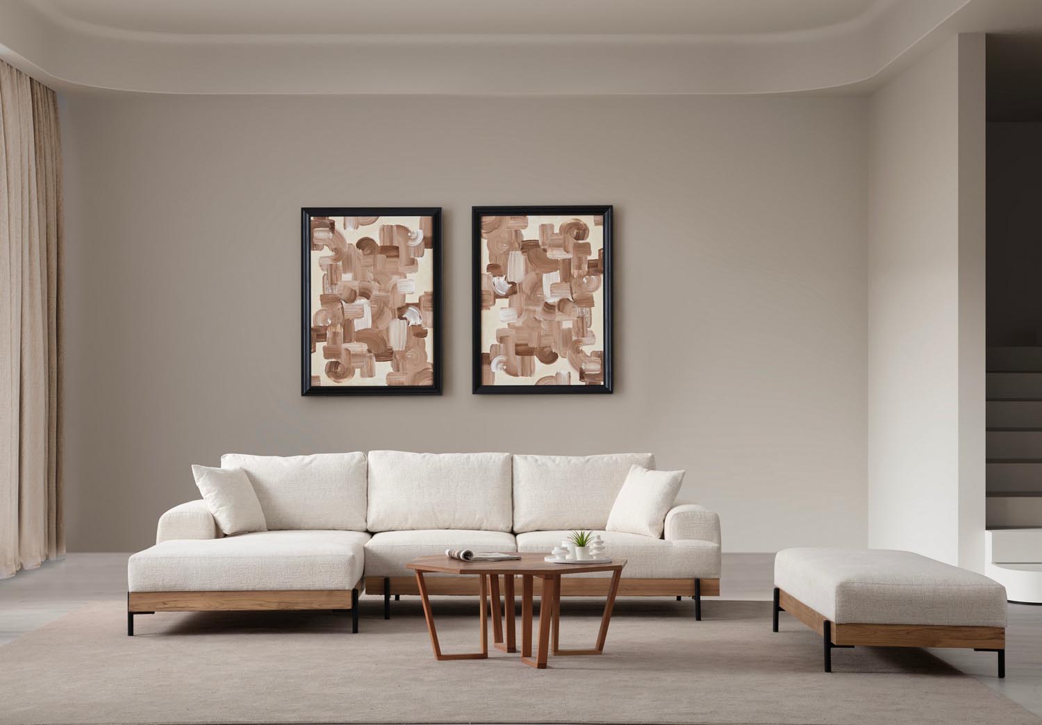 Eti Oak Left - White in Weiss präsentiert im Onlineshop von KAQTU Design AG. Ecksofa ist von Atelier Del Sofa