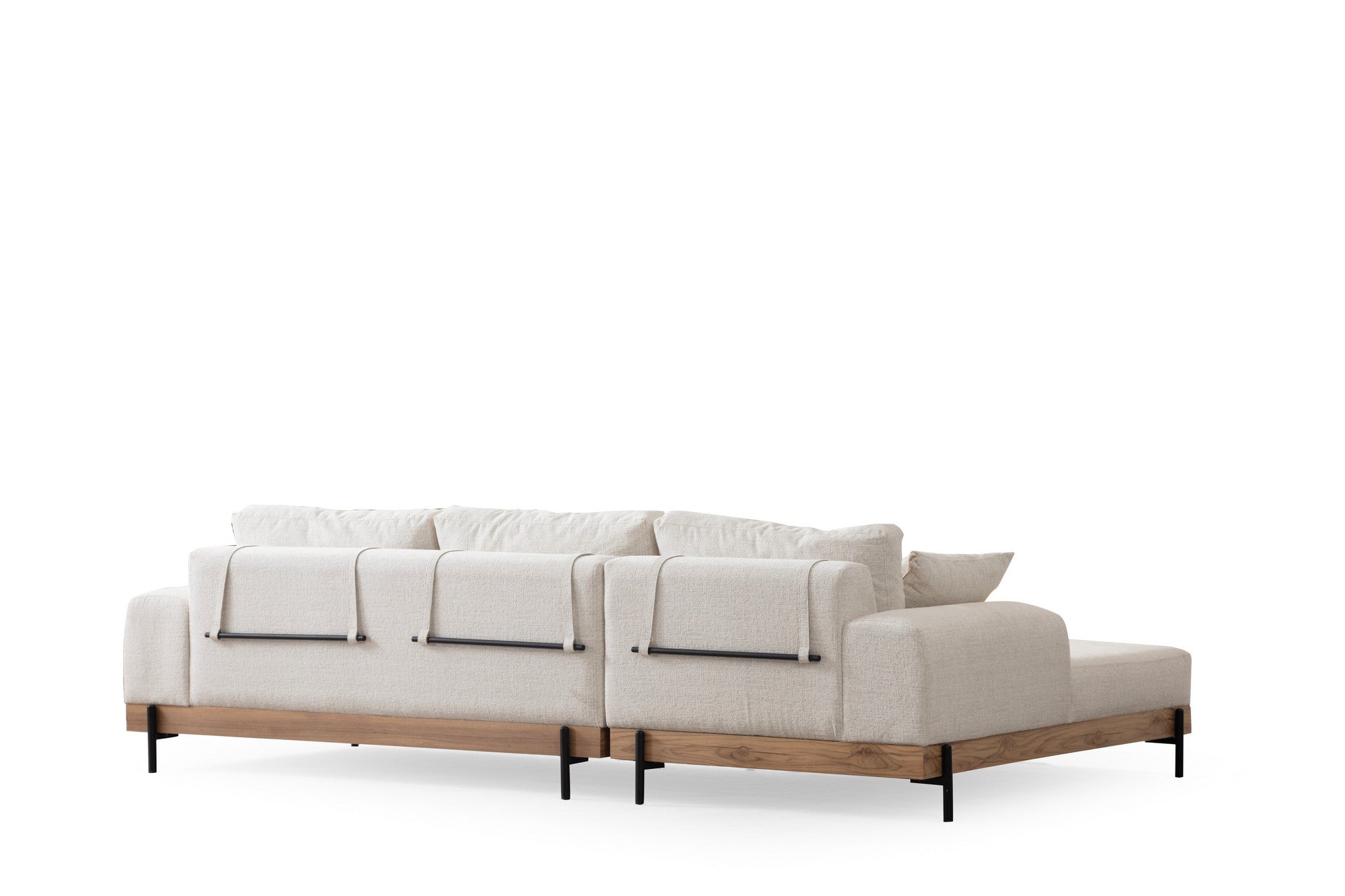 Eti Oak Left - White in Weiss präsentiert im Onlineshop von KAQTU Design AG. Ecksofa ist von Atelier Del Sofa