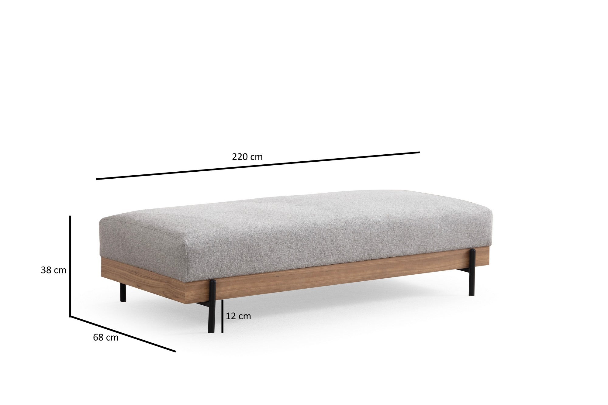Eti Oak Pouffe - Grey in Grau präsentiert im Onlineshop von KAQTU Design AG. Pouf ist von Atelier Del Sofa