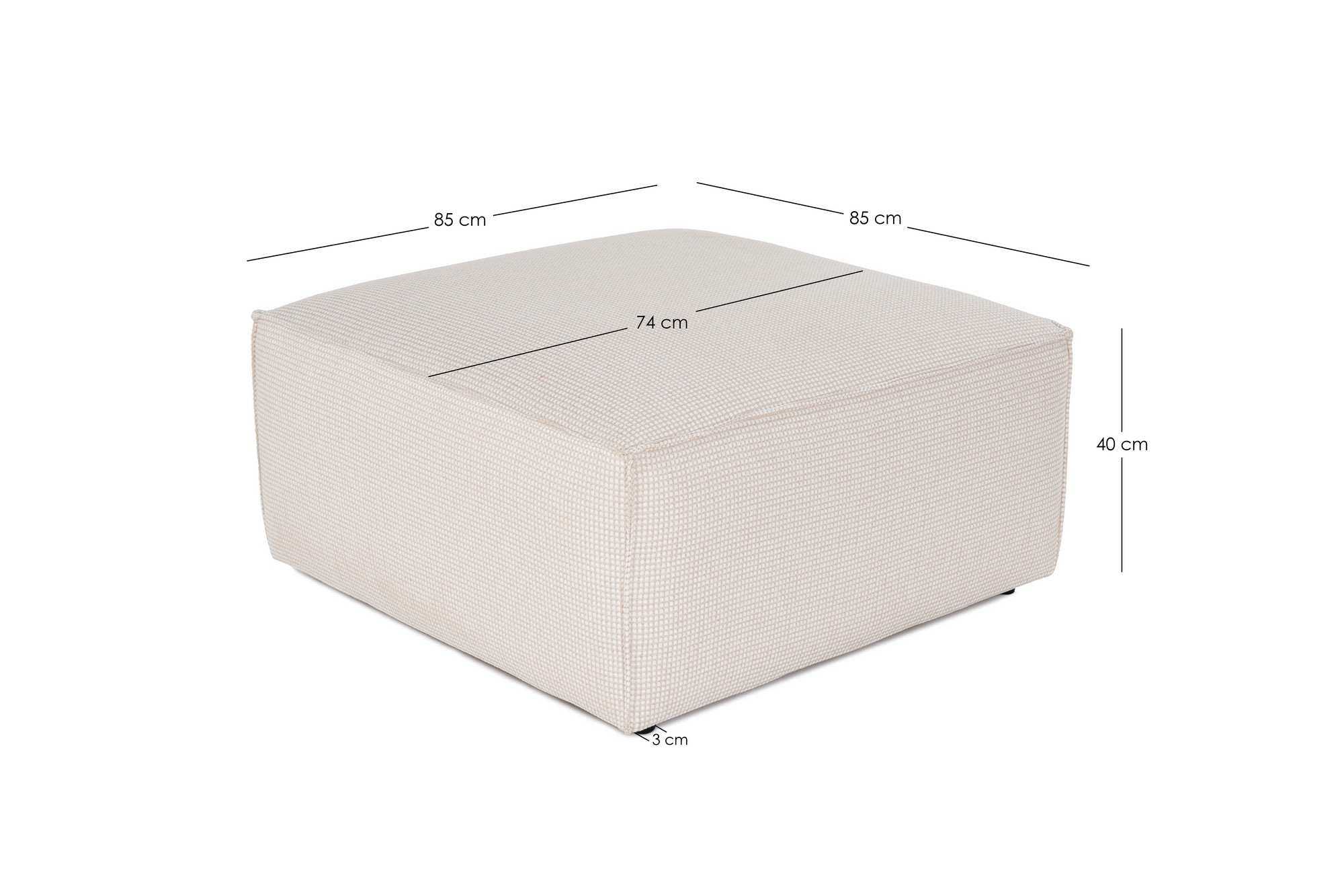 Lora Pouffe - White in Weiss präsentiert im Onlineshop von KAQTU Design AG. Pouf ist von Atelier Del Sofa