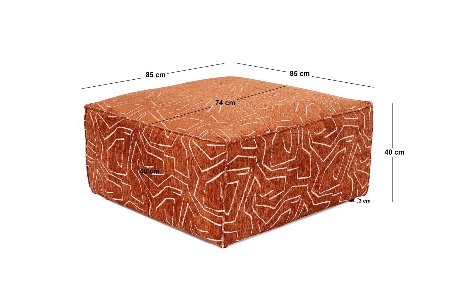 Lora Pouffe - Orange in Orange präsentiert im Onlineshop von KAQTU Design AG. Pouf ist von Atelier Del Sofa
