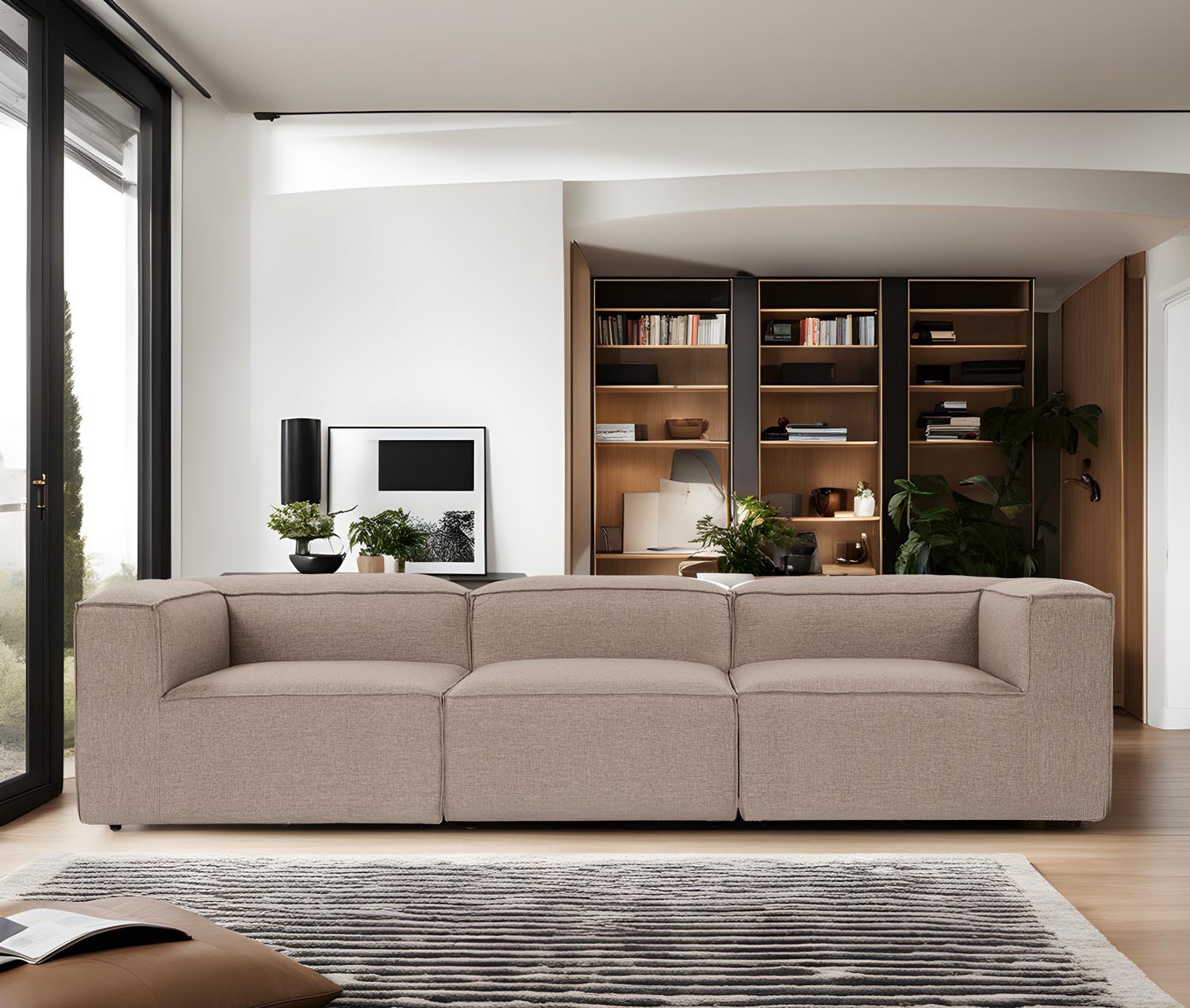 Fora 3 Seater - Brown in Braun präsentiert im Onlineshop von KAQTU Design AG. 3er Sofa ist von Atelier Del Sofa