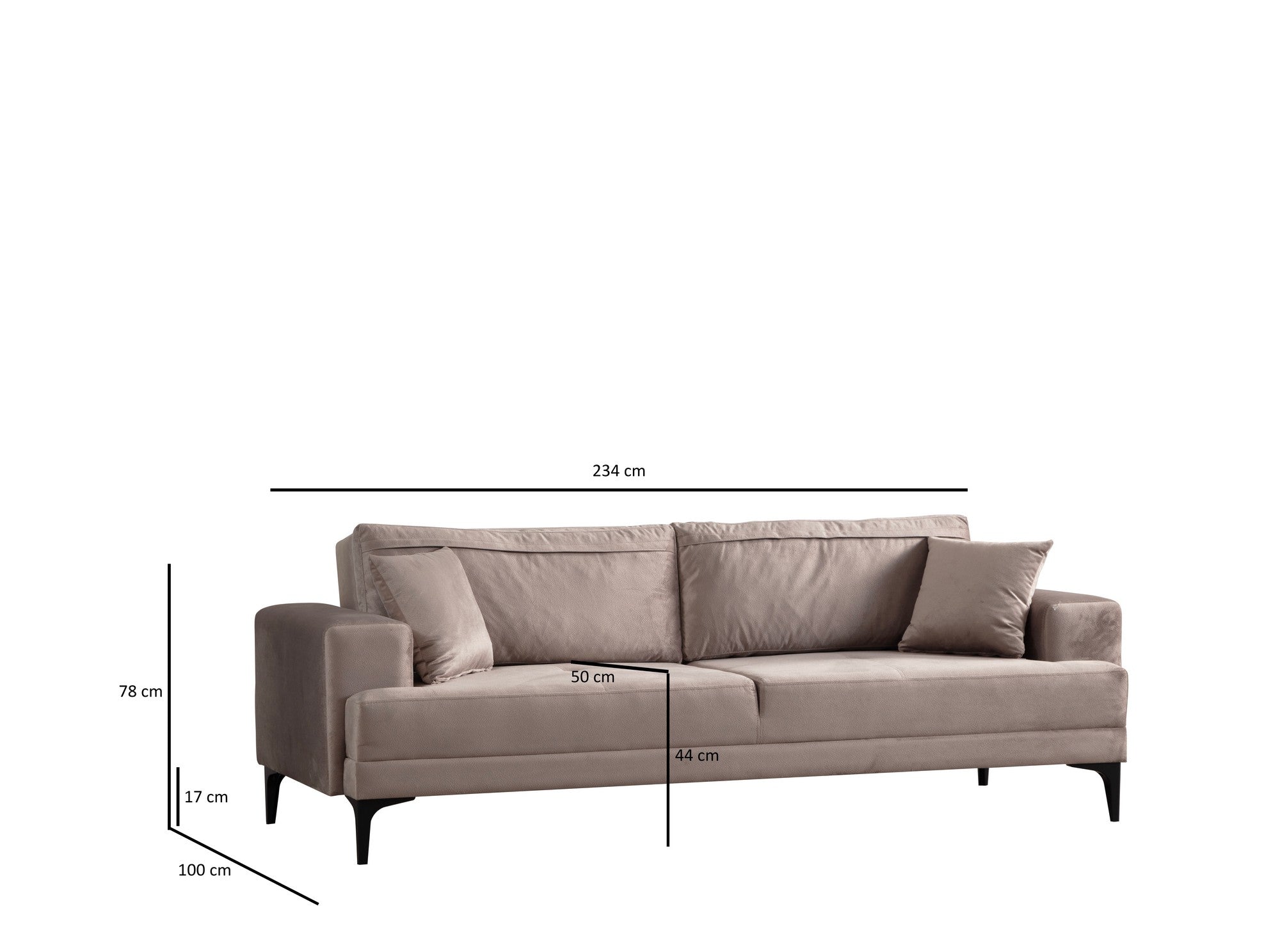Astana 3 Seater - Beige in Beige präsentiert im Onlineshop von KAQTU Design AG. 3er Sofa ist von Atelier Del Sofa