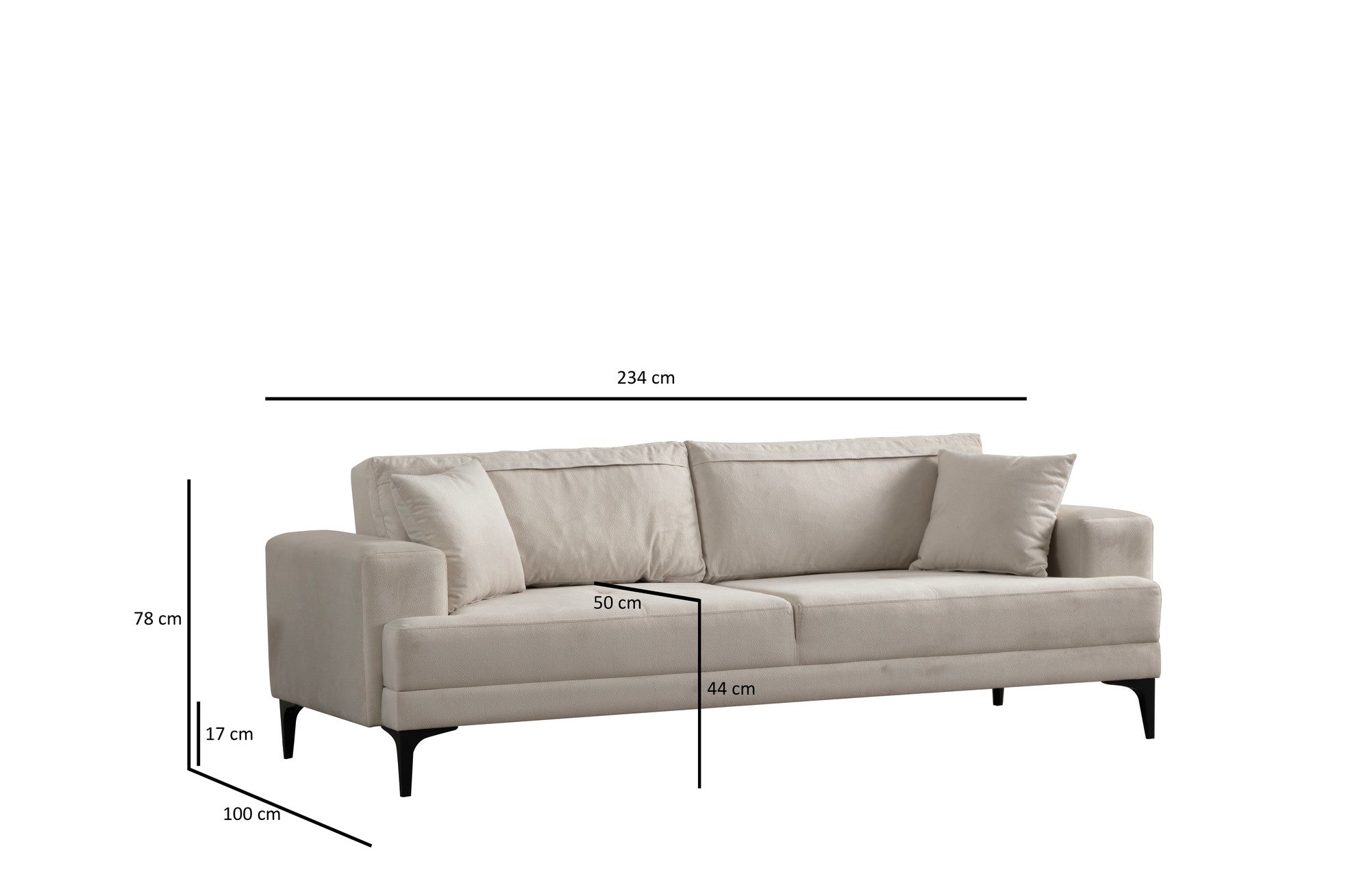 Astana 3 Seater - Ecru in Ecru präsentiert im Onlineshop von KAQTU Design AG. 3er Sofa ist von Atelier Del Sofa