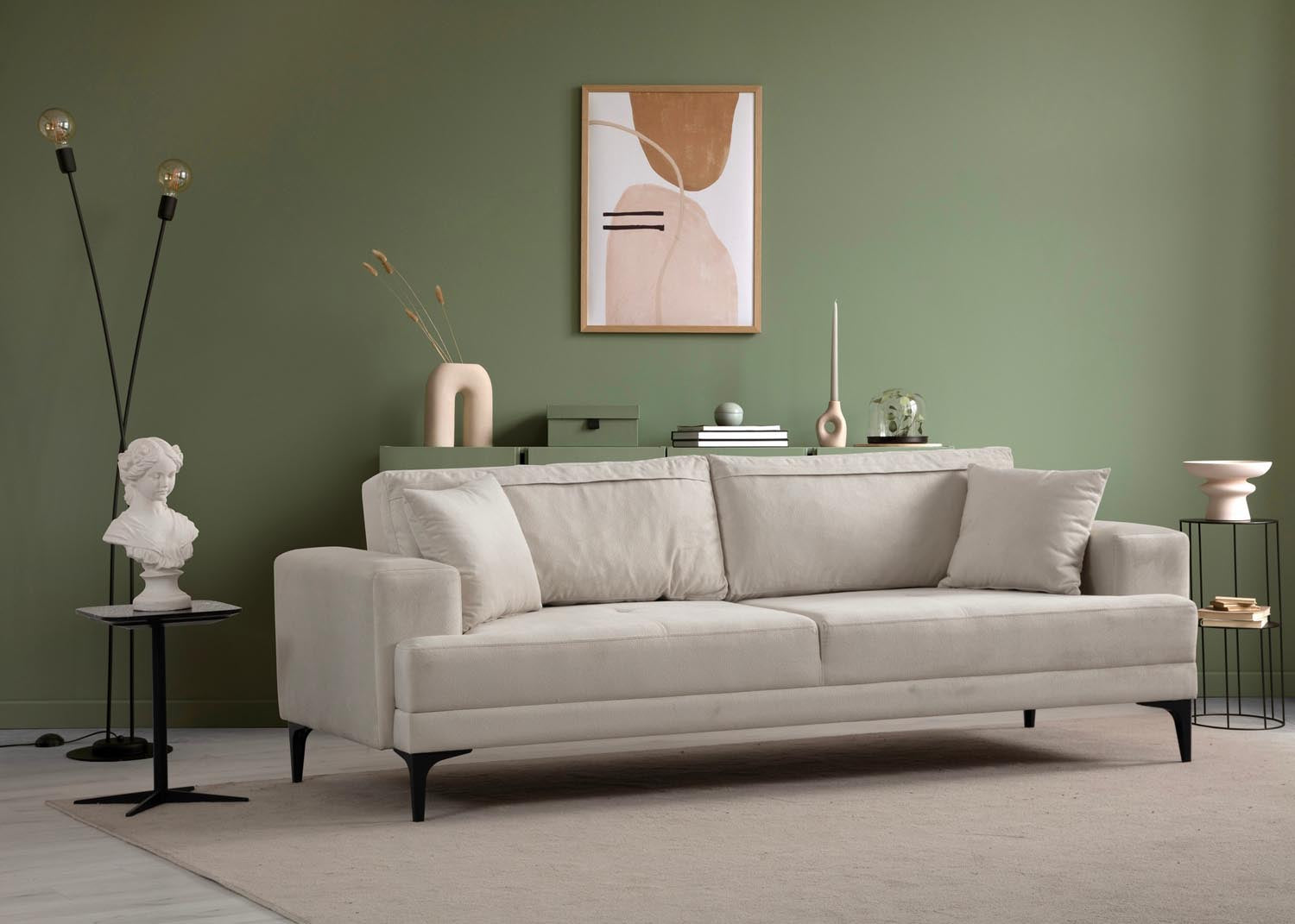 Astana 3 Seater - Ecru in Ecru präsentiert im Onlineshop von KAQTU Design AG. 3er Sofa ist von Atelier Del Sofa