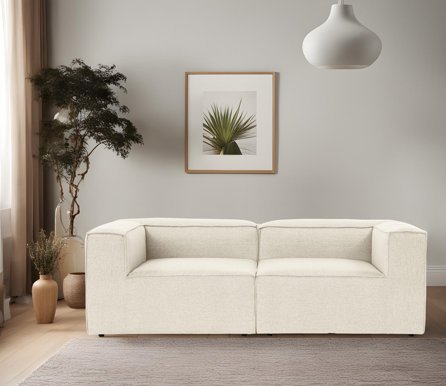 Fora 2 - Ecru in Ecru präsentiert im Onlineshop von KAQTU Design AG. 2er Sofa ist von Atelier Del Sofa